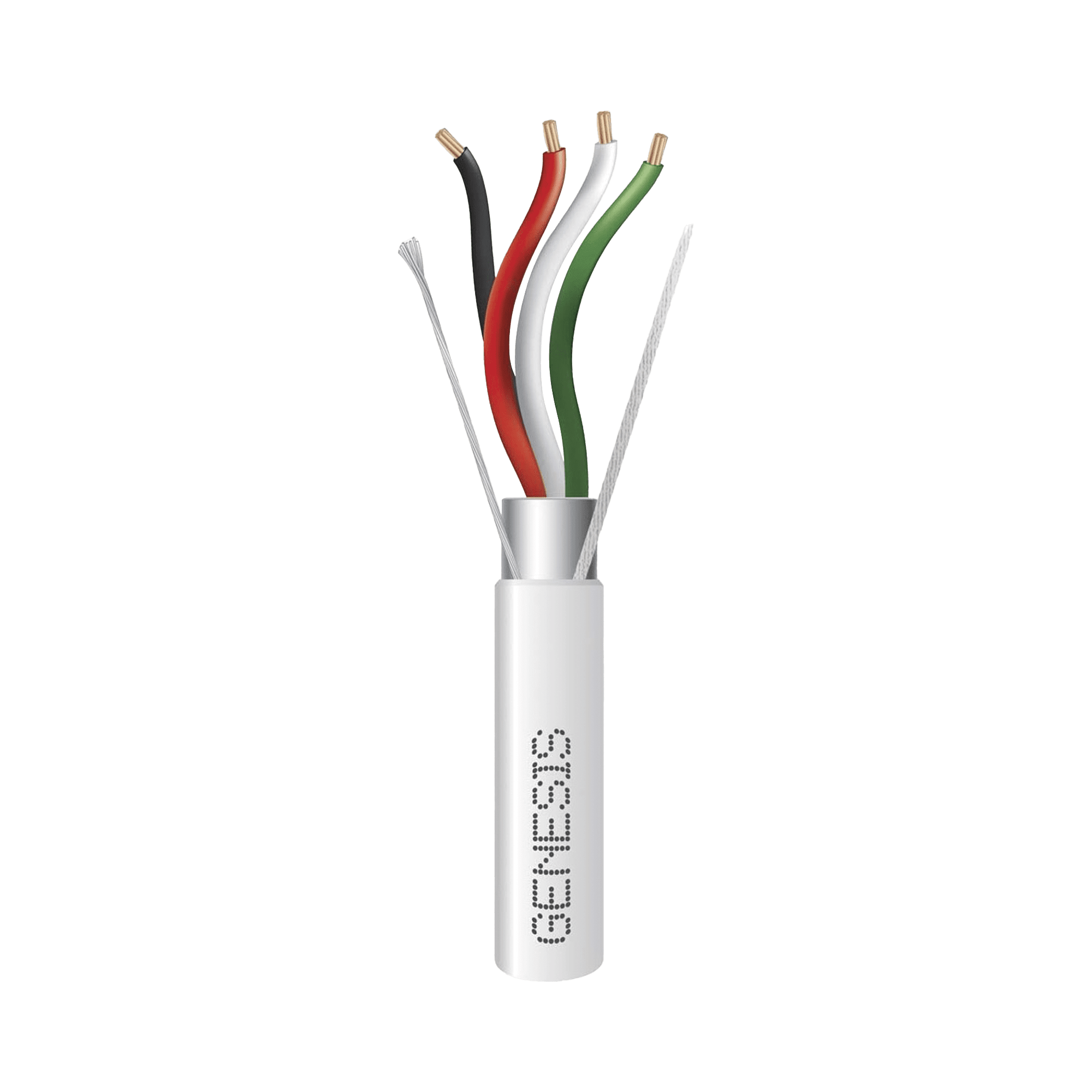 Bobina de 305 M de Cable 4 x 22 AWG BLINDADO / RISER / Color Blanco / Para Aplicaciones de Audio, Seguridad y Control 2204-1101