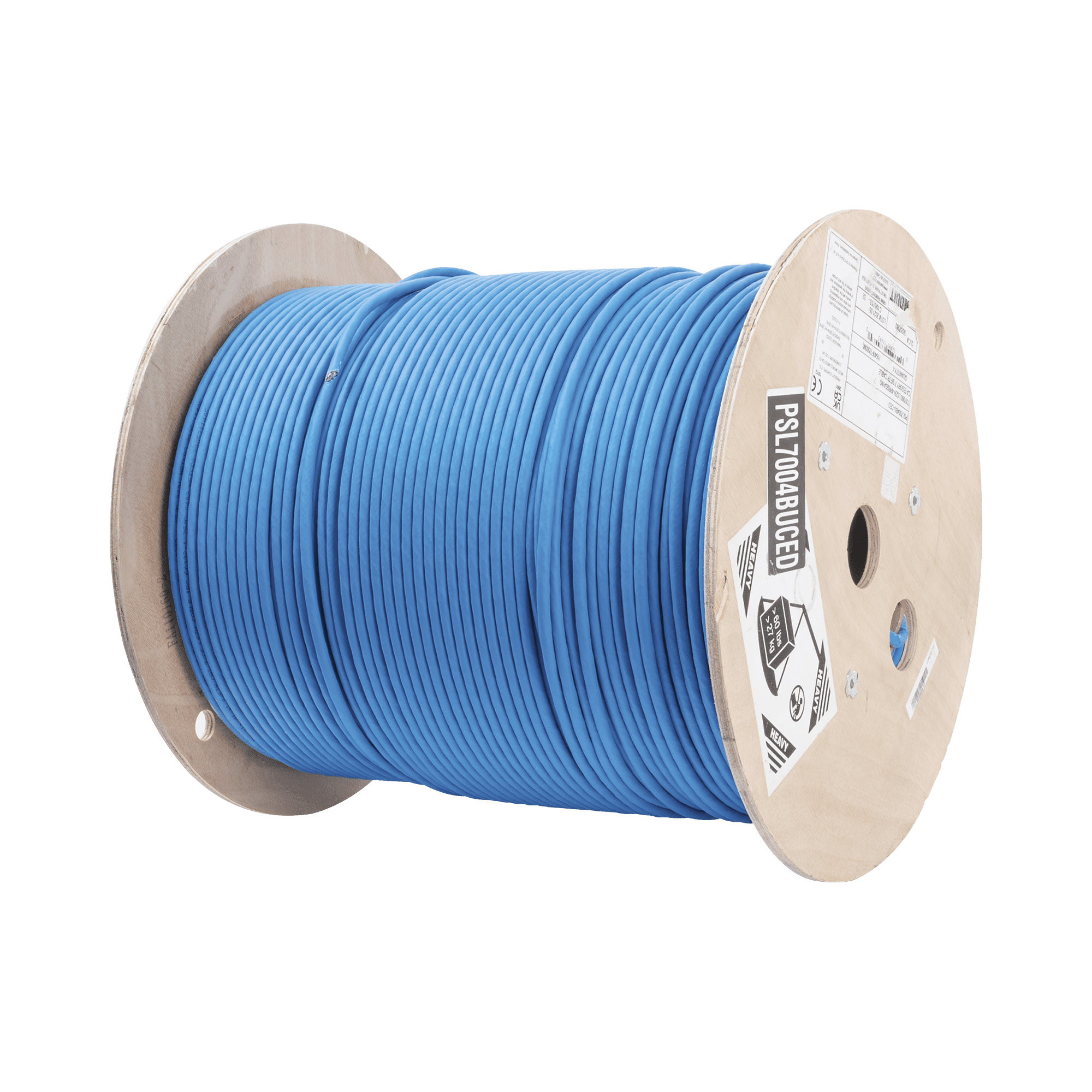 Bobina de Cable Blindado S/FTP de 4 pares, Cat7, Inmune a Ruido e Interferencias, LSZH (Bajo humo, Cero Halógenos), Color Azul, Bobina de 500 m PSL7004BU-CED