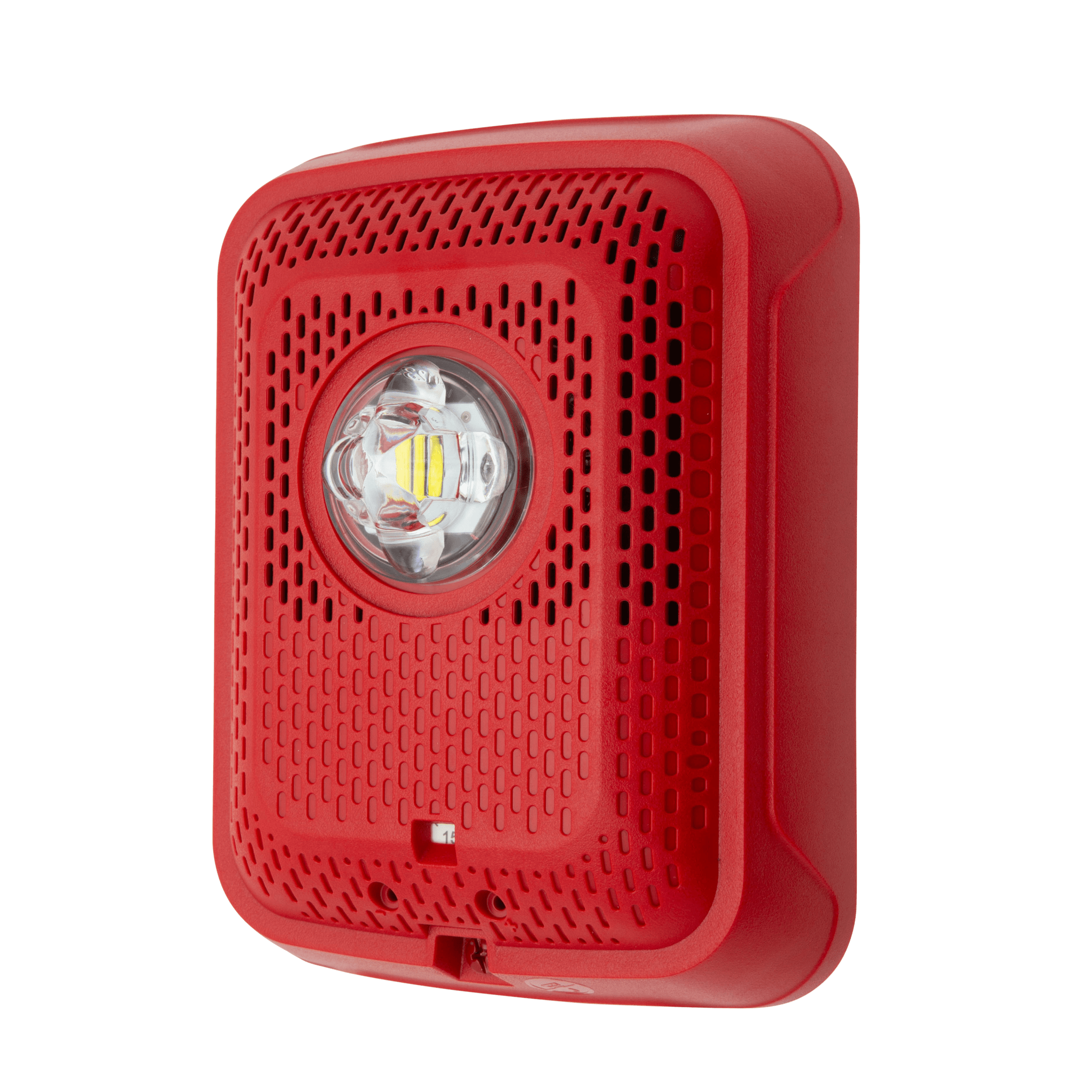 Bocina con Lámpara Estroboscópica, Montaje en Pared, Color Rojo, Nuevo Diseño Moderno y Elegante y Menor Consumo de Corriente SPSRLED
