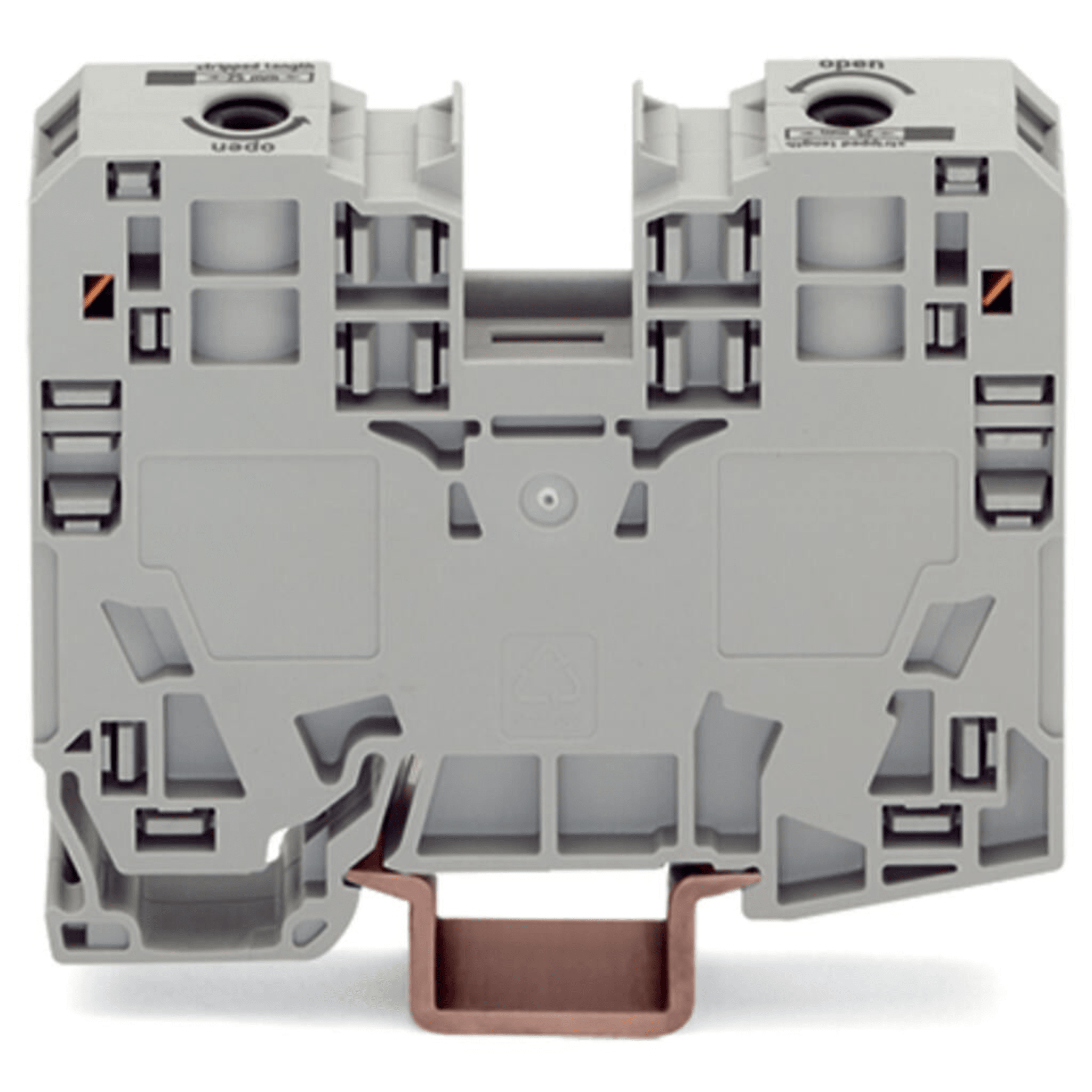 Borna de Paso, 35 mm², POWER CAGE CLAMP, 125 A, 1000 V, Montaje Carril DIN 35x15, Gris, Para Conductores 6-35 mm², Conectores Laterales, Marcaje Lateral 285-135