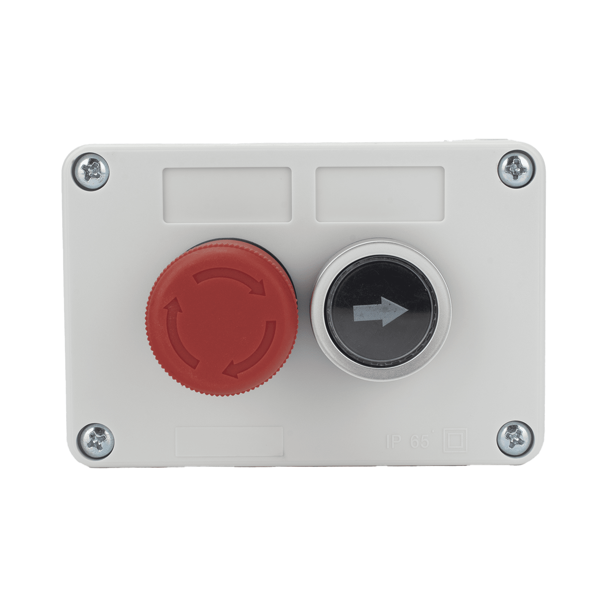 Botonera Doble Para Barreras Vehiculares, Operadores Corredizos y Abatibles / Botón de Stop Enclavado XBS-SW-23