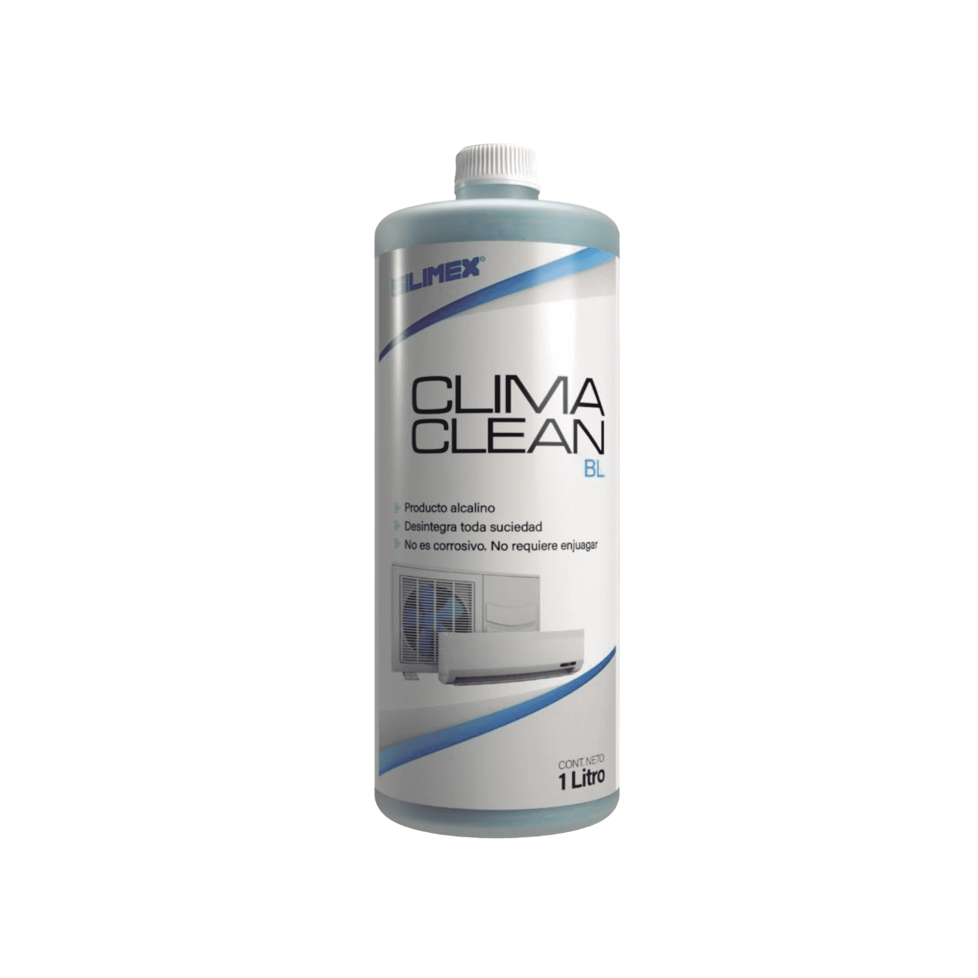 CLIMA CLEAN BL Limpiador a base ácida que garantiza una limpieza profunda y profesional en derpentines de minisplits, mejorando su eficiencia y prolongando su vida útil CLIMA-CLEAN-BL