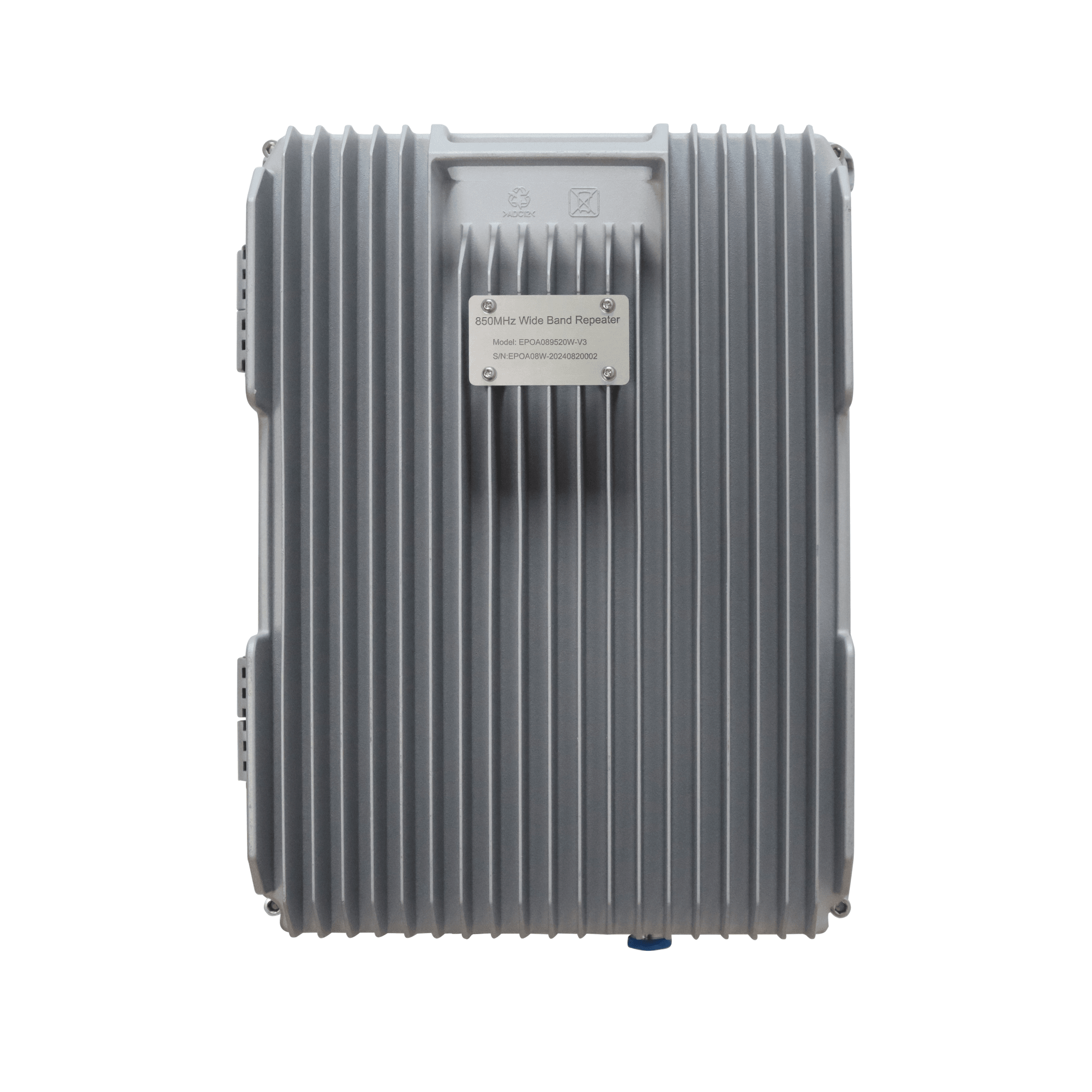 COBERTURA DE HASTA 5 km / Amplificador de Señal Celular / Banda 5, 850 MHz / 20 Watts de Potencia / Banda Ancha Multioperador / Protección Autoexcitación / Monitoreo USB / Gabinete IP65. EP-OA0895-20W-V3