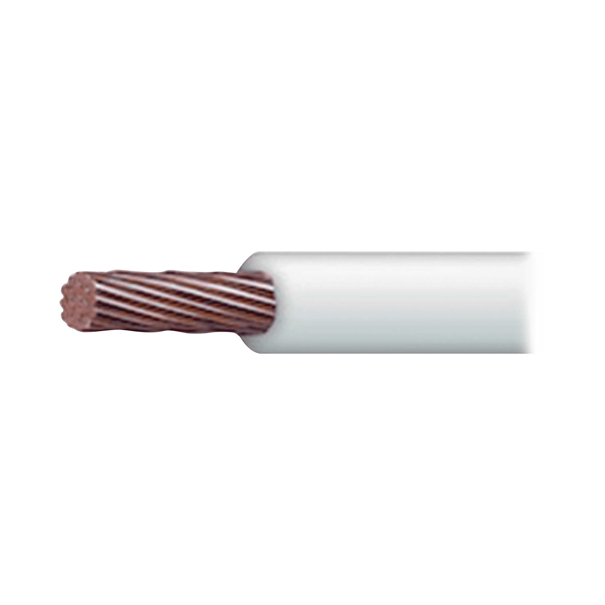 Cable Eléctrico de Cobre Recubierto THW-LS Calibre 6 AWG 19 Hilos Color Blanco (100 metros) SLY-291-WHT/100