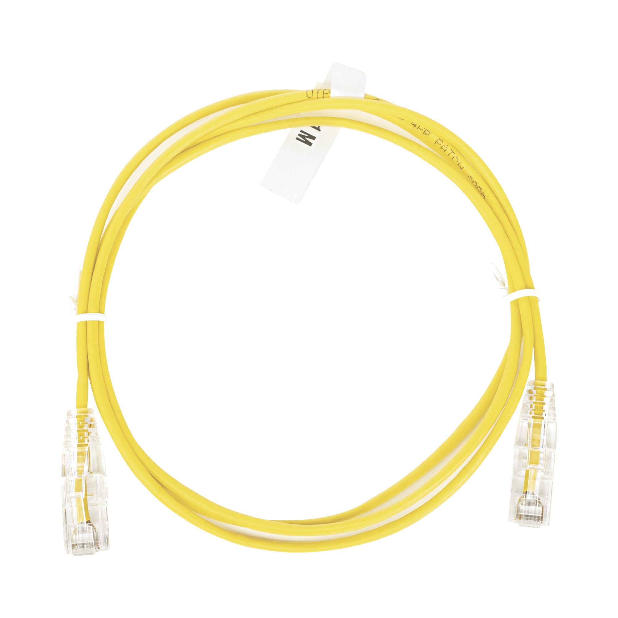 Cable de Parcheo Slim UTP Cat6 - 1 metro, Amarillo, Diámetro Reducido (28 AWG) LP-UT6-100-YE-28