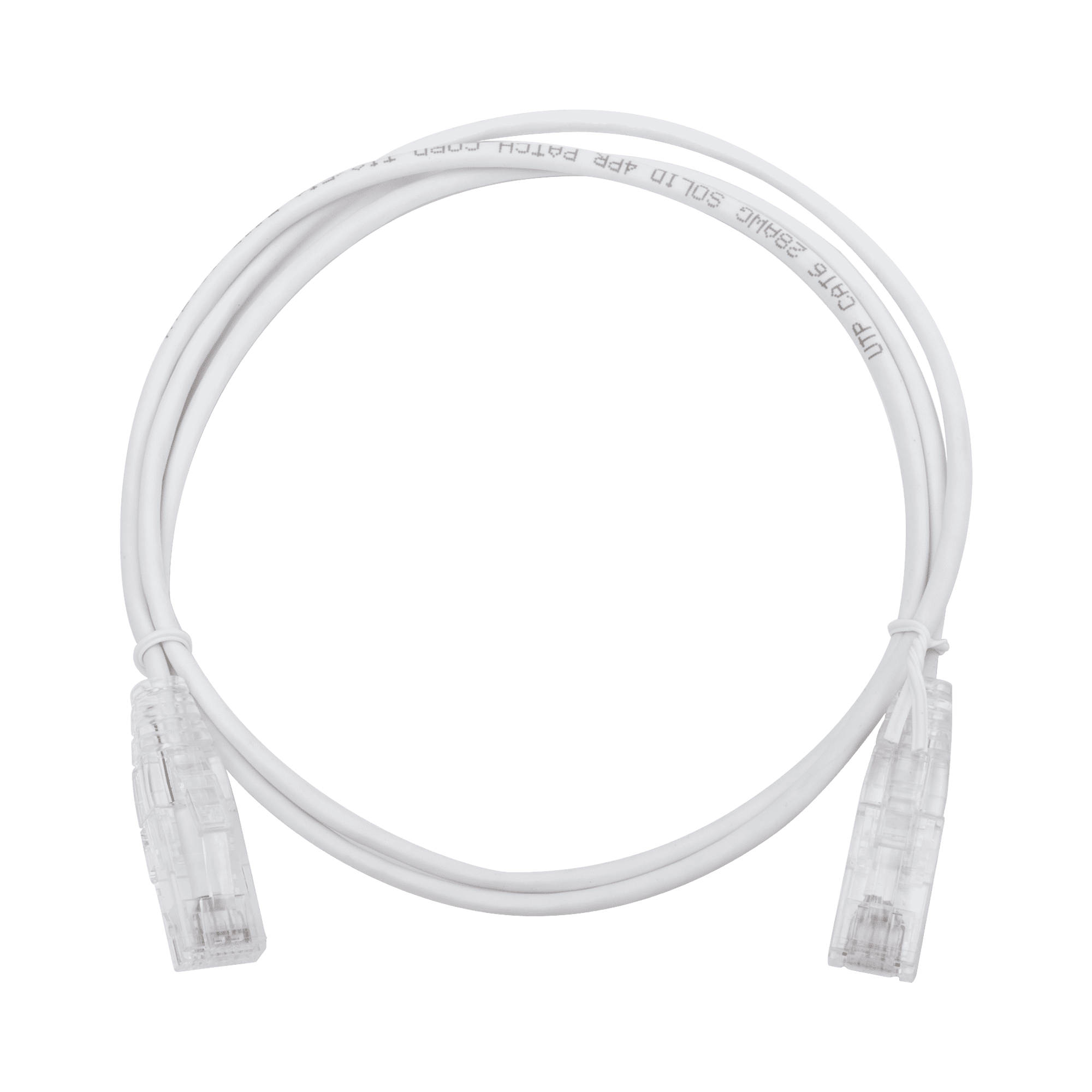 Cable de Parcheo Slim UTP Cat6 - 1 metro, Blanco, Diámetro Reducido (28 AWG) LP-UT6-100-WH28