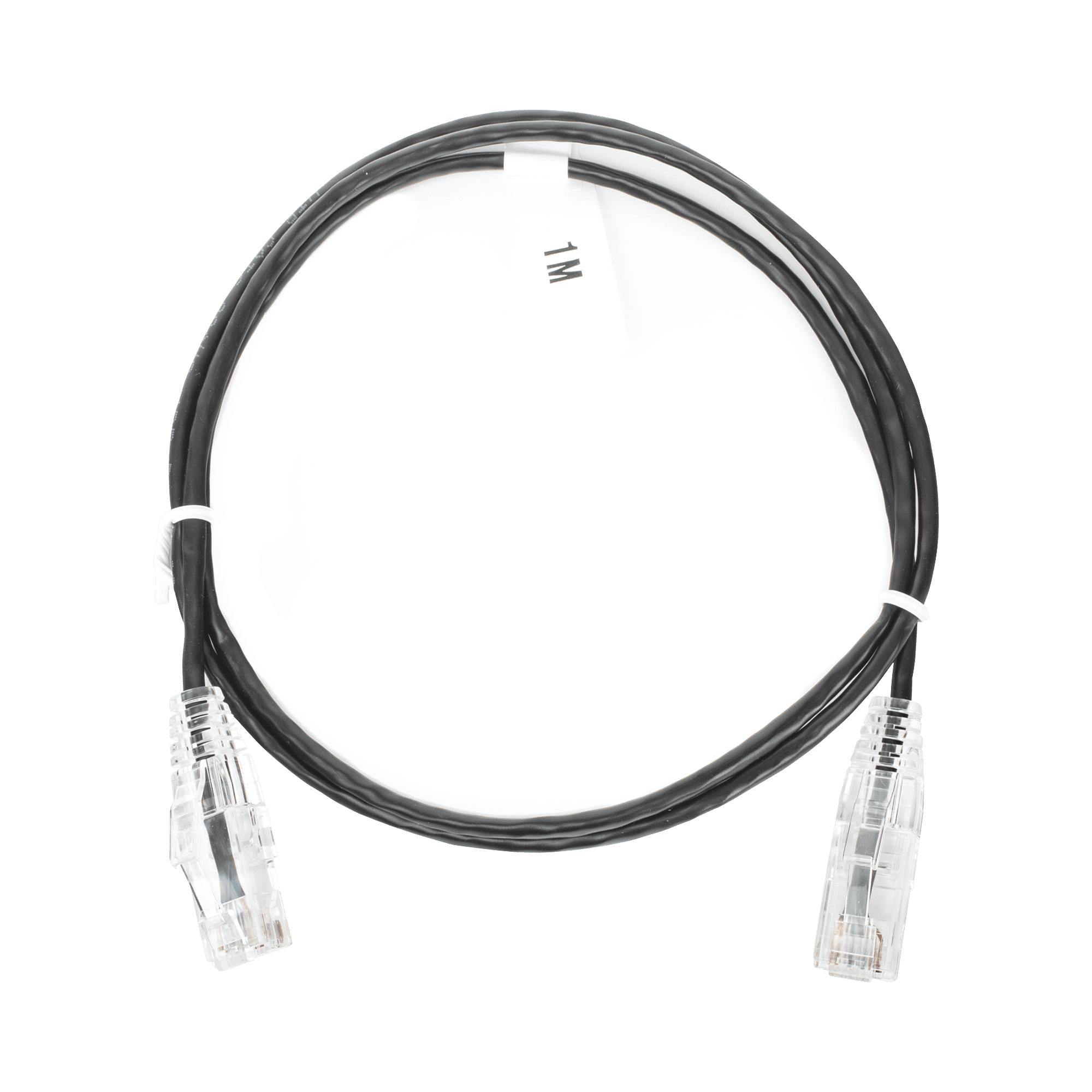 Cable de Parcheo Slim UTP Cat6 - 1 metro, Negro, Diámetro Reducido (28 AWG) LP-UT6-100-BK-28