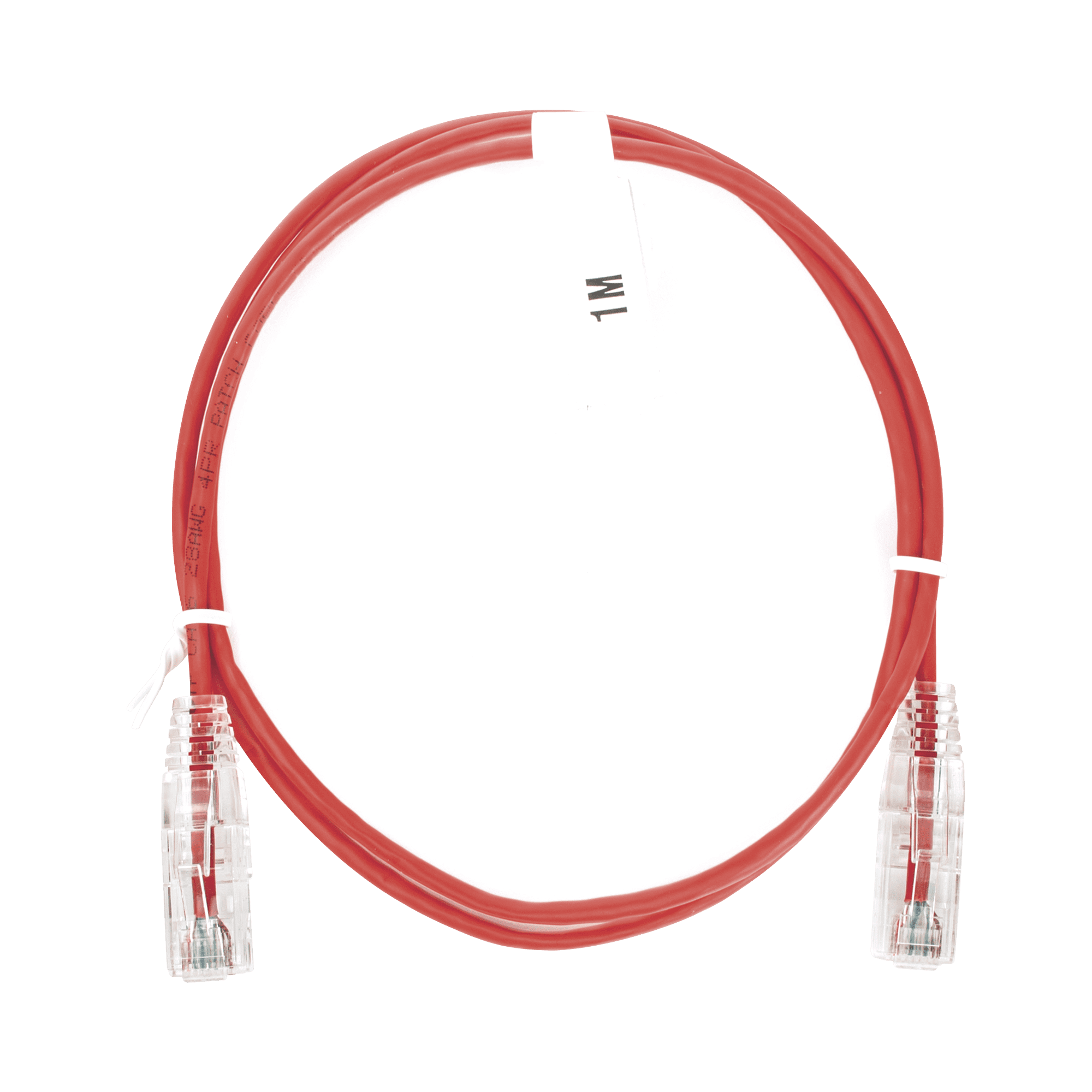 Cable de Parcheo Slim UTP Cat6 - 1 metro, Rojo, Diámetro Reducido (28 AWG) LP-UT6-100-RD-28
