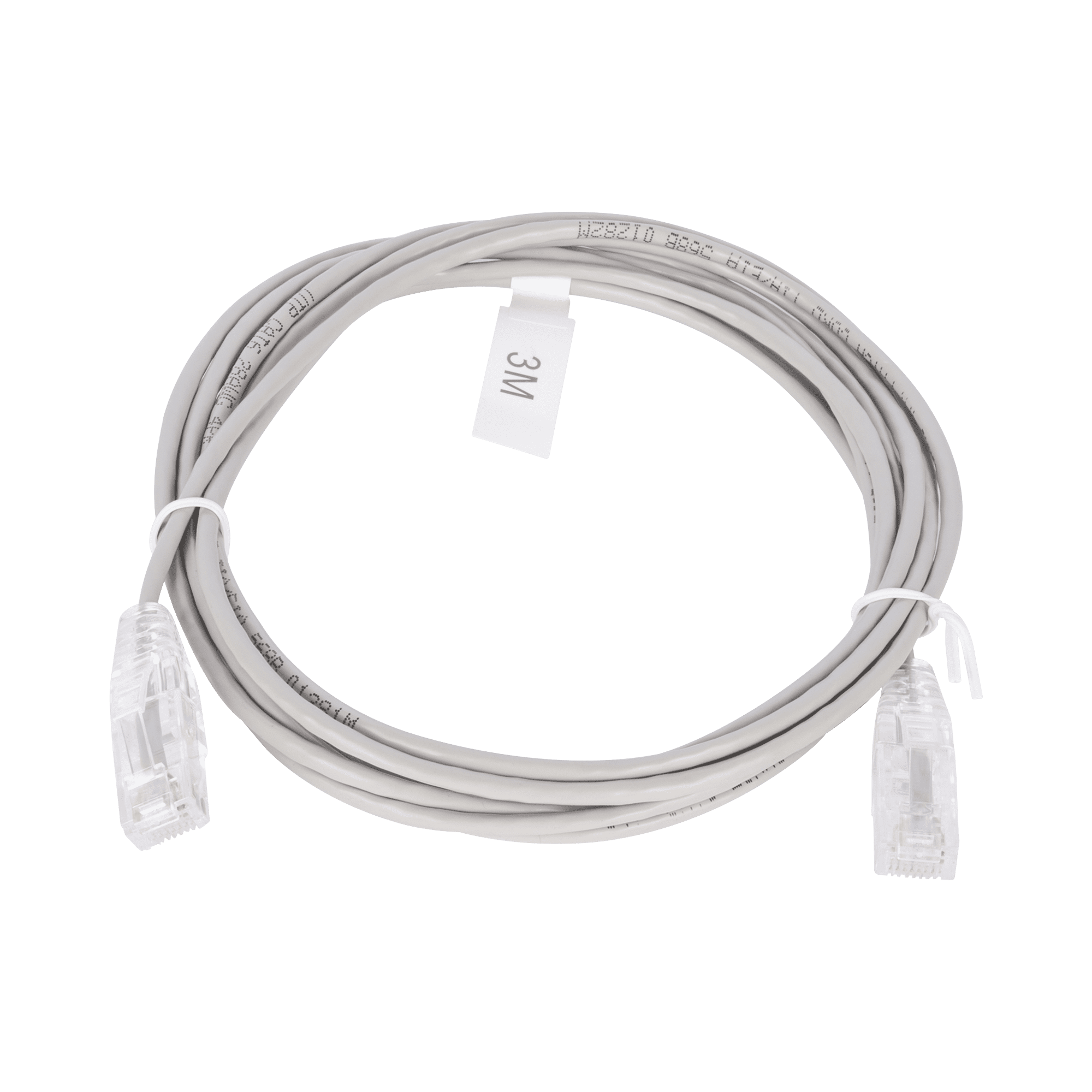 Cable de Parcheo Slim UTP Cat6 - 3 m Gris Diámetro Reducido (28 AWG) LP-UT6-300-GY28