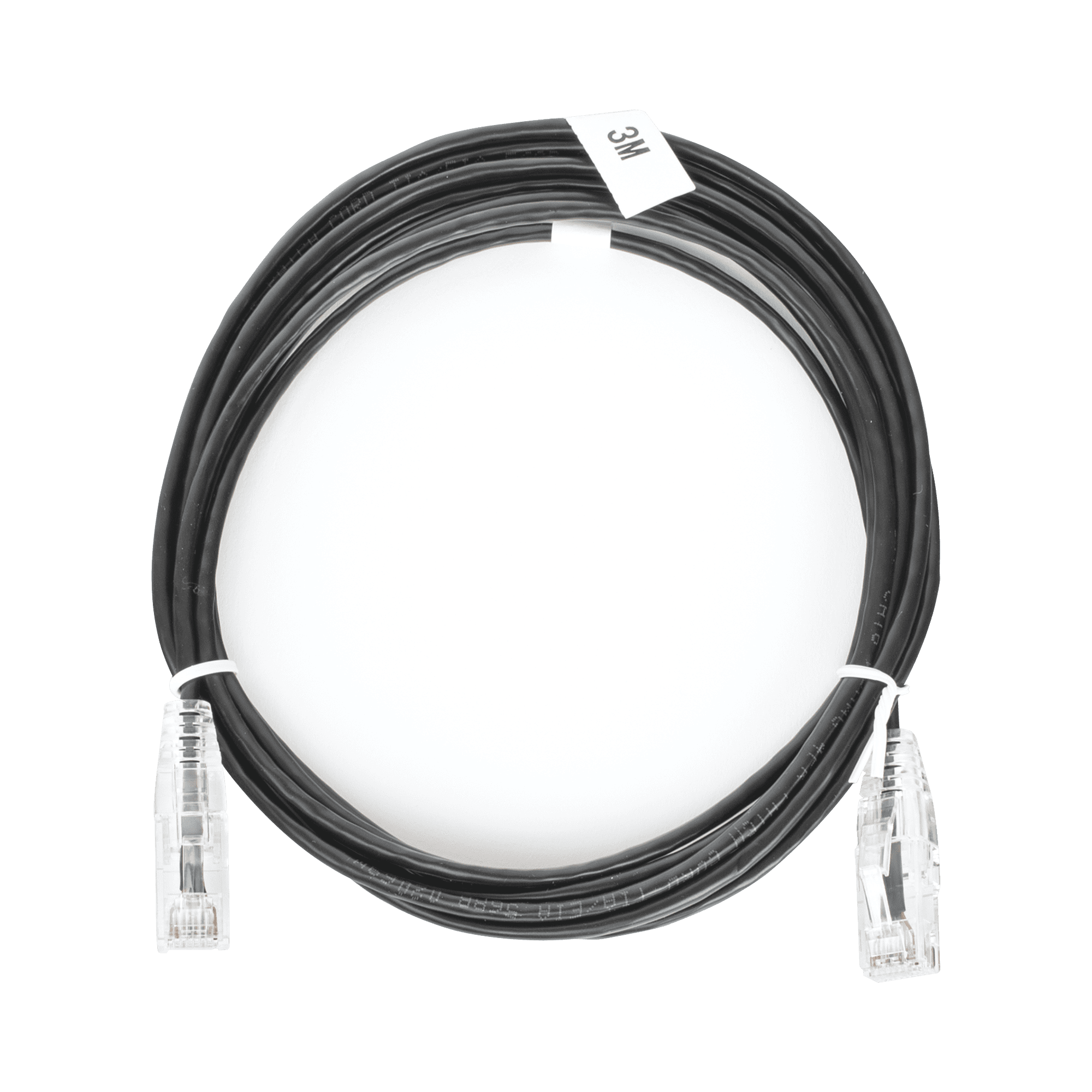 Cable de Parcheo Slim UTP Cat6 - 3 m Negro Diámetro Reducido (28 AWG) LP-UT6-300-BK-28