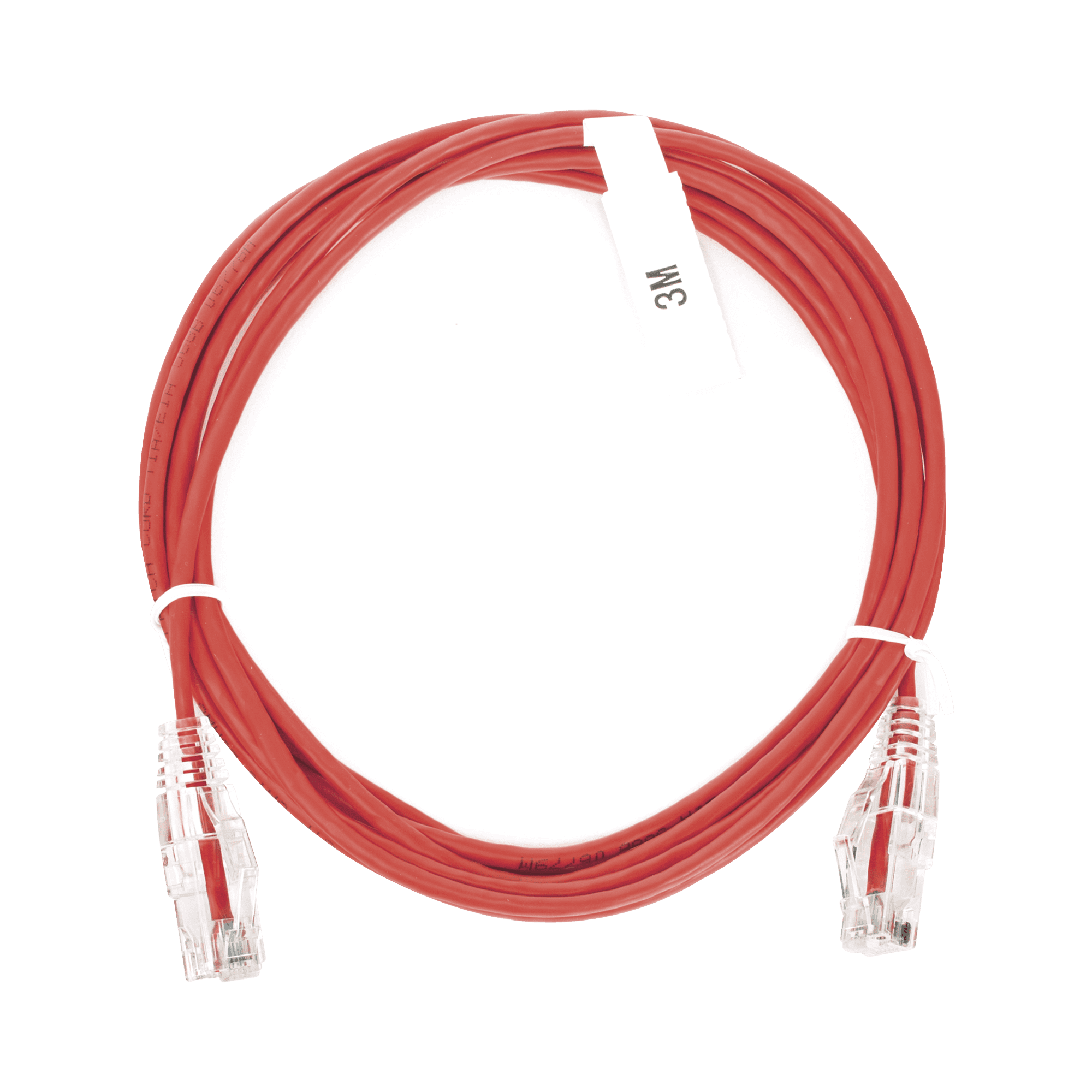 Cable de Parcheo Slim UTP Cat6 - 3 m Rojo Diámetro Reducido (28 AWG) LP-UT6-300-RD-28