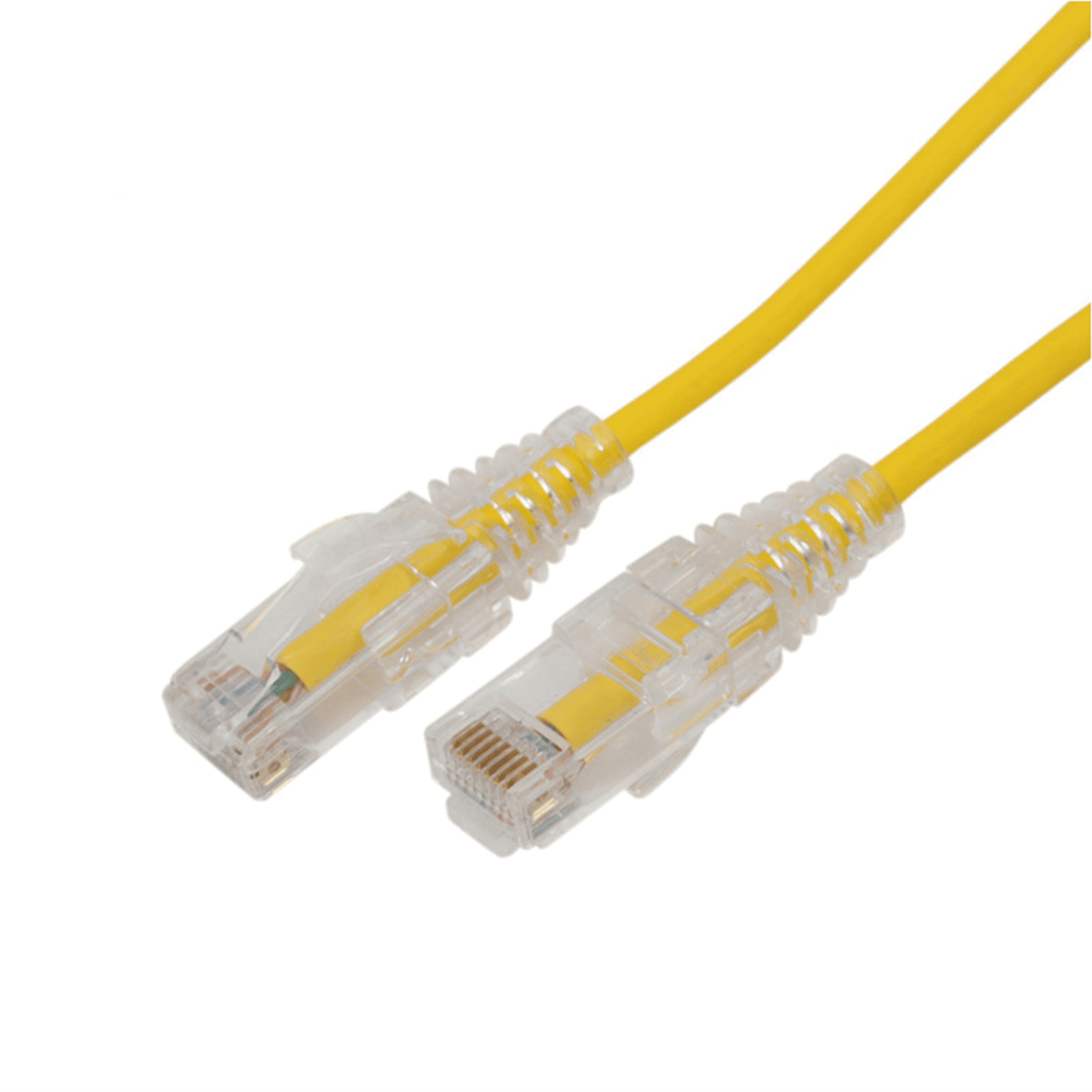 Cable de Parcheo Slim UTP Cat6A - 3 m Amarillo, Diámetro Reducido (28 AWG) LP-UT6A-300-YE28