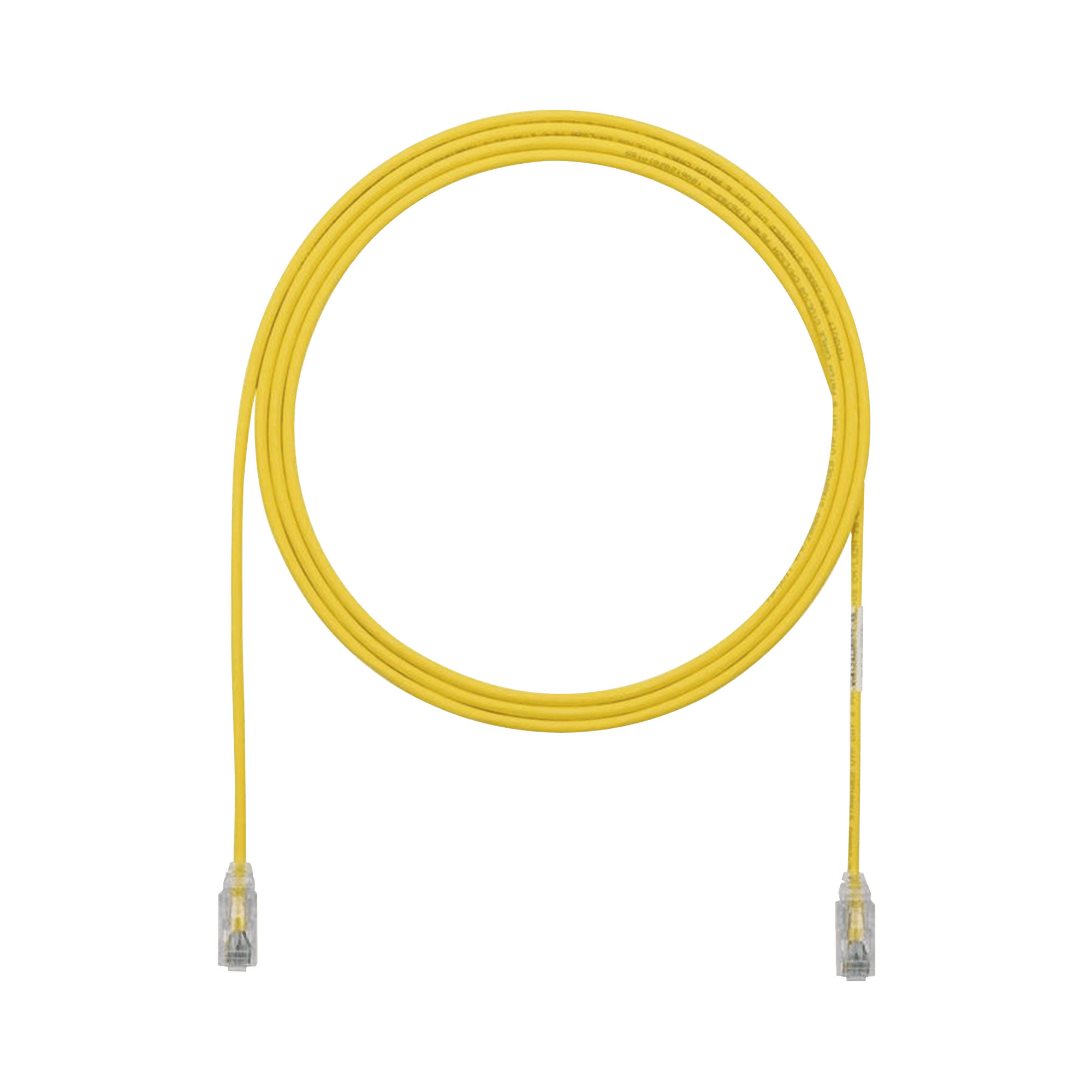 Cable de Parcheo TX6, UTP Cat6, Diámetro Reducido (28AWG), Color Amarillo, 7ft UTP28SP7YL