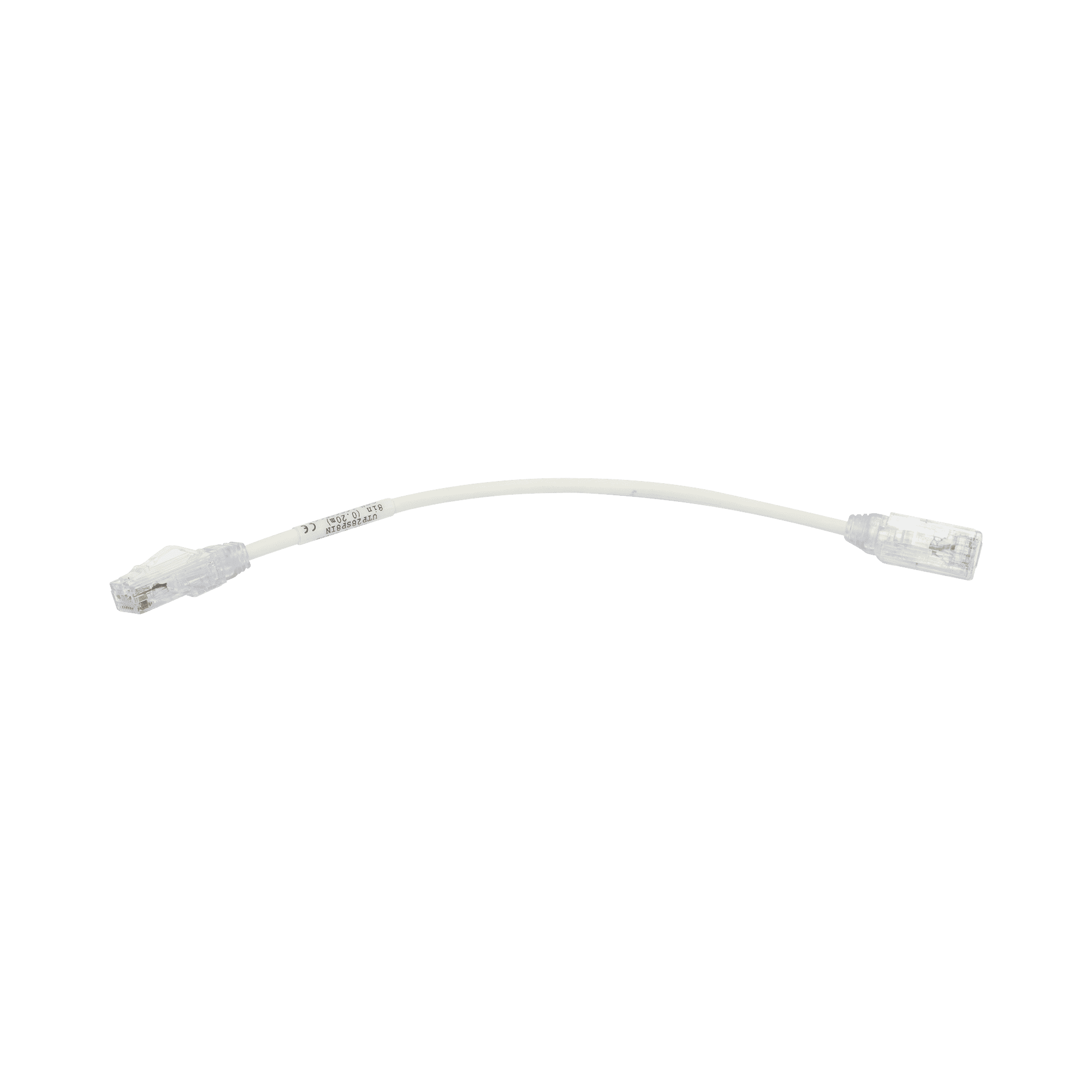 Cable de Parcheo TX6, UTP Cat6, Diámetro Reducido (28AWG), Color Blanco, 8in (20.2cm) UTP28SP8IN