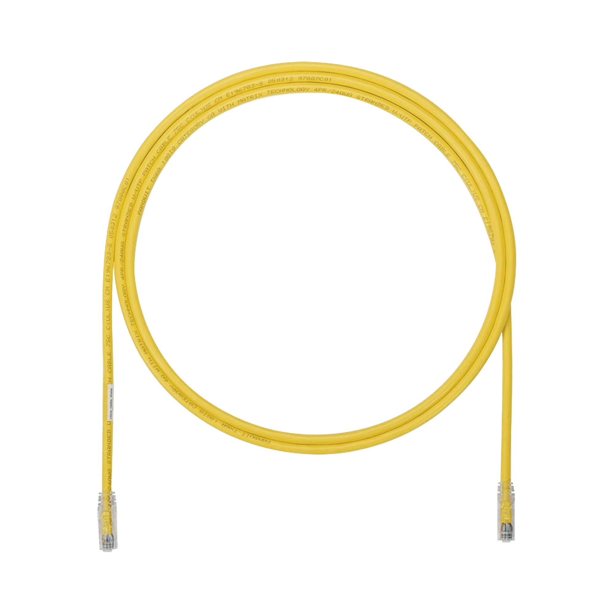 Cable de Parcheo UTP, Cat6A, 24 AWG, CM, Color Amarillo, 18ft UTP6AX18YL