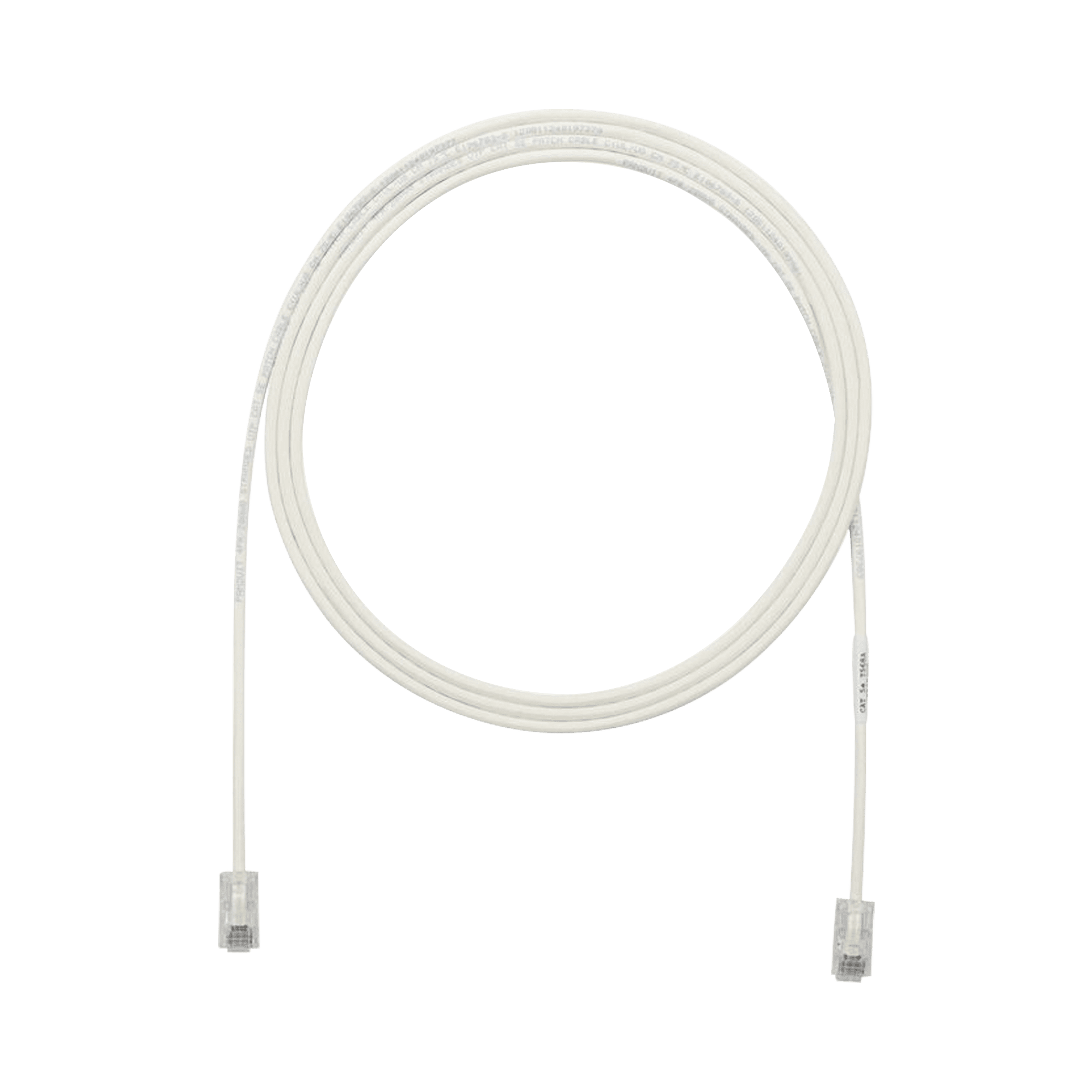 Cable de Parcheo UTP Cat6A, CM/LSZH, Diámetro Reducido (28AWG), Color Blanco Mate, 7ft UTP28X7