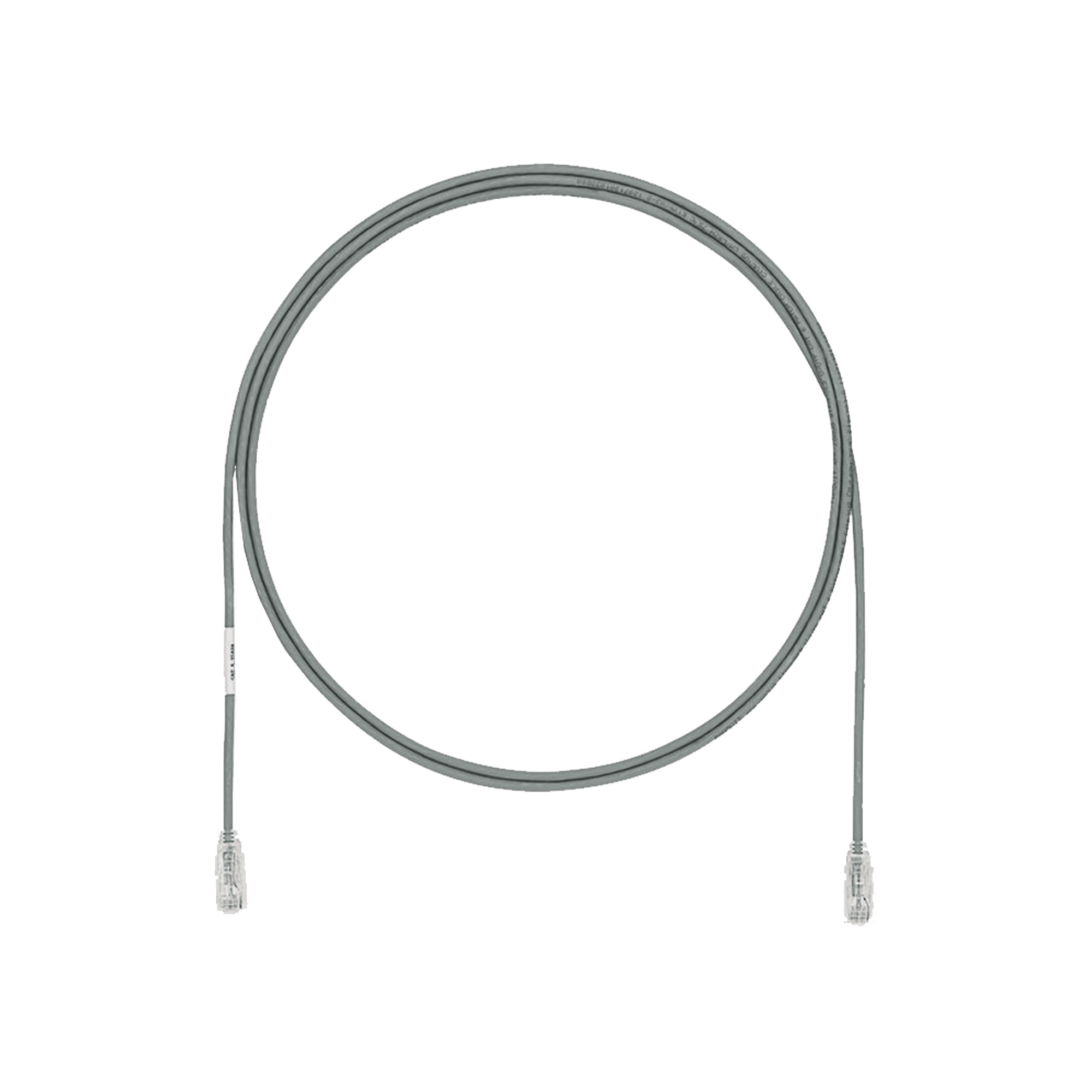 Cable de Parcheo UTP Cat6A, CM/LSZH, Diámetro Reducido (28AWG), Color Gris, 1 ft UTP28X1GY