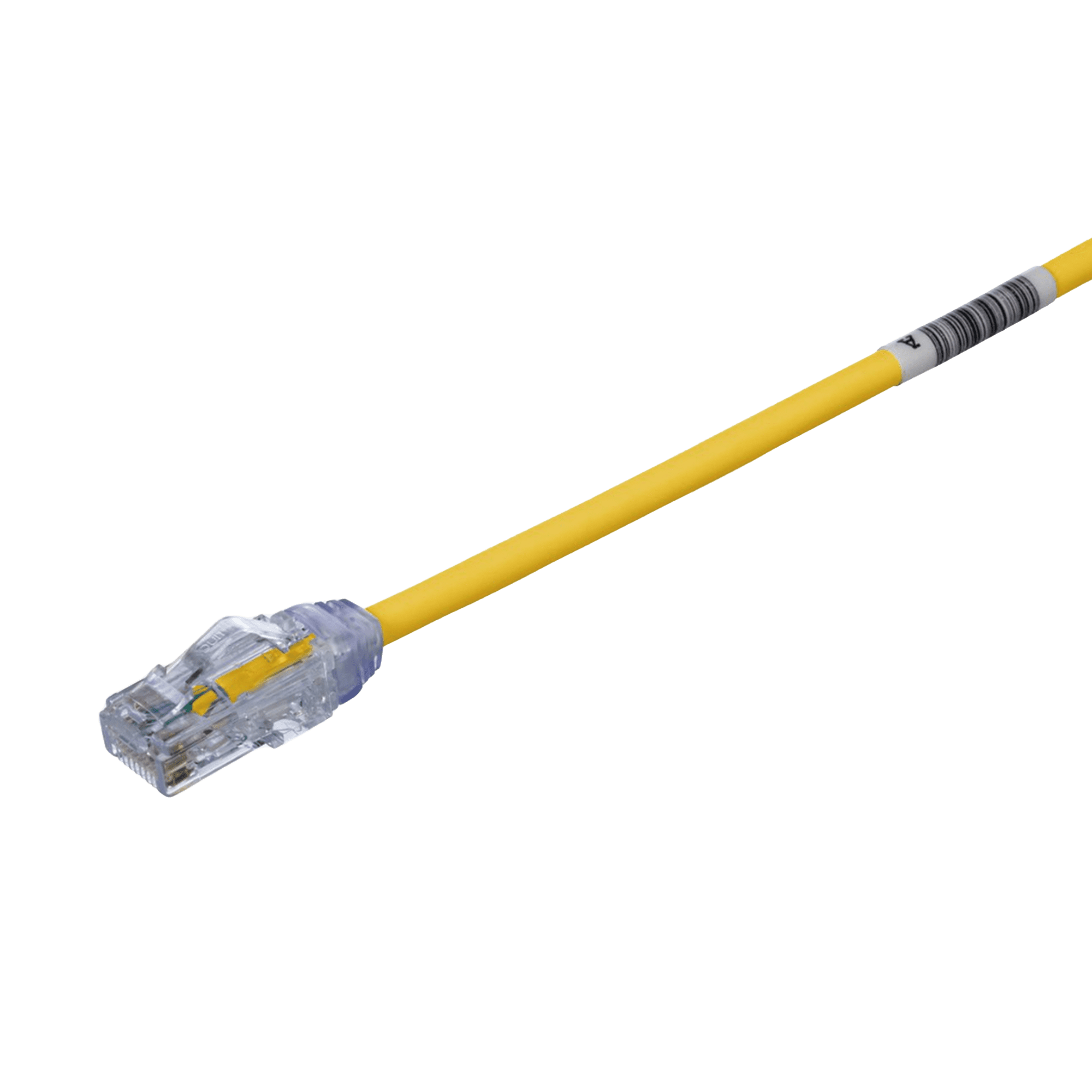 Cable de Parcheo UTP, Cat6A, Diámetro Reducido (28 AWG), CM/LSZH, Color Amarillo, 8in (20.3cm) UTP28X8INYL