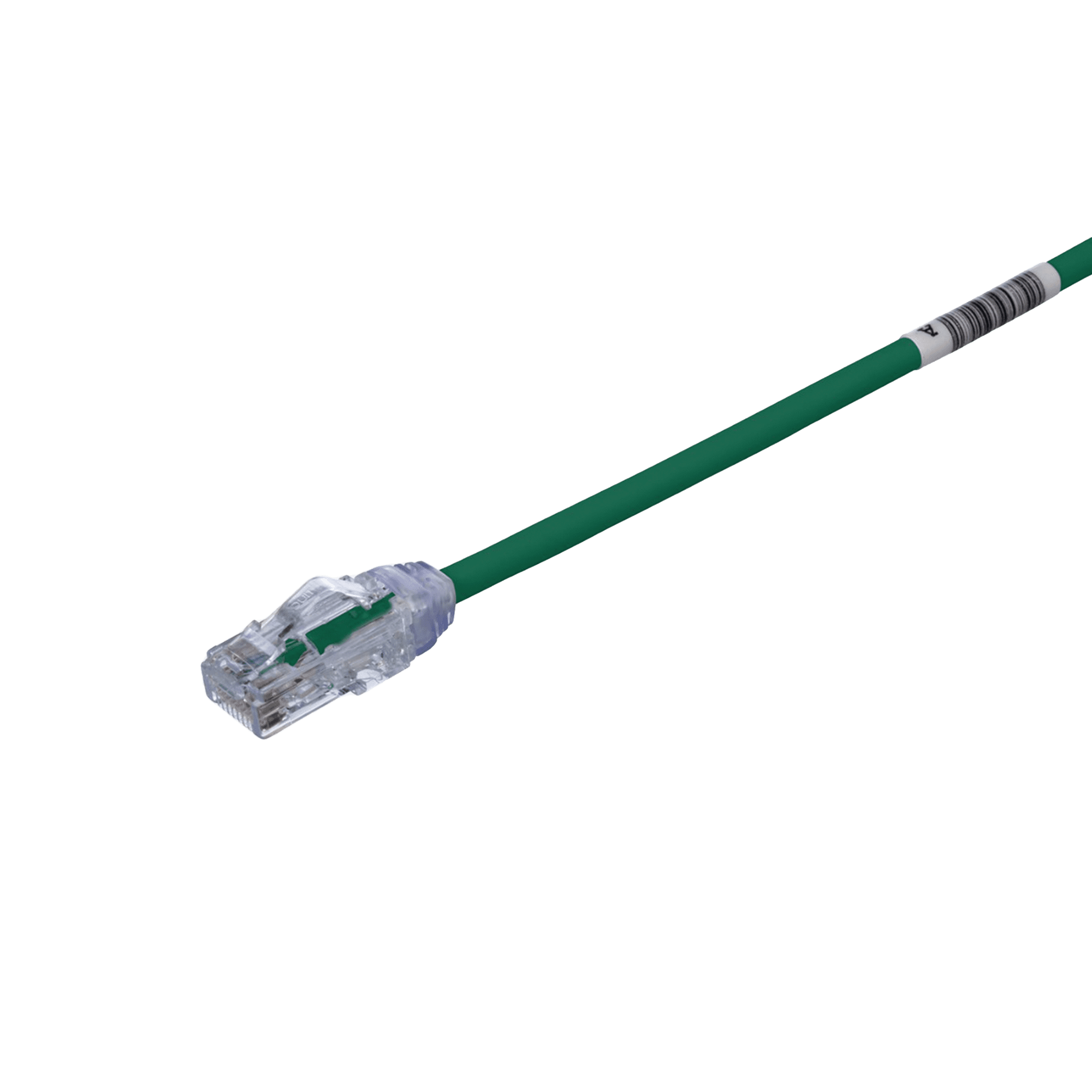 Cable de Parcheo UTP, Cat6A, Diámetro Reducido (28 AWG), CM/LSZH, Color Verde, 8in (20.3cm) UTP28X8INGR