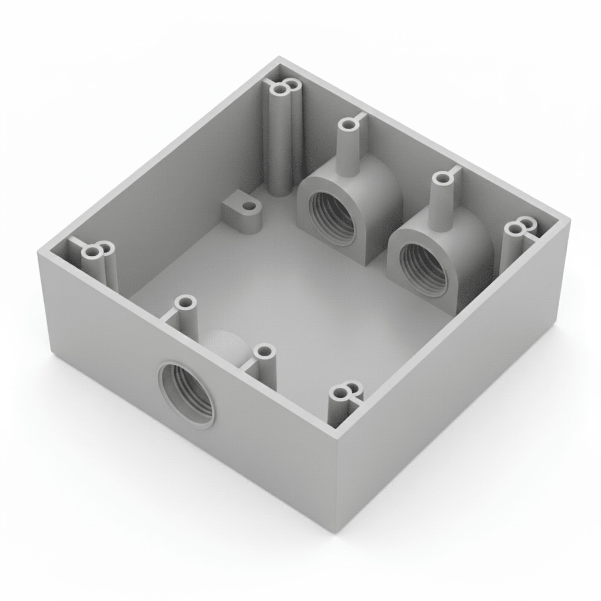 Caja Condulet Cuadrada de 3/4" (19.05 mm)/ 3 Bocas (2 Arriba-1 Abajo) / A Prueba de Intemperie. RC-0485