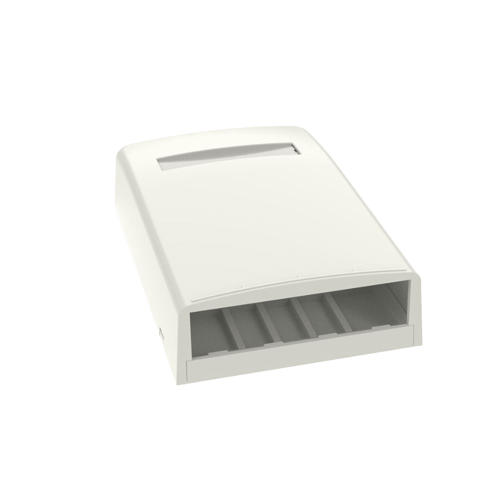 Caja de Montaje en Superficie, Para 4 Módulos Mini-Com, Color Blanco Mate CBX4IW-AY