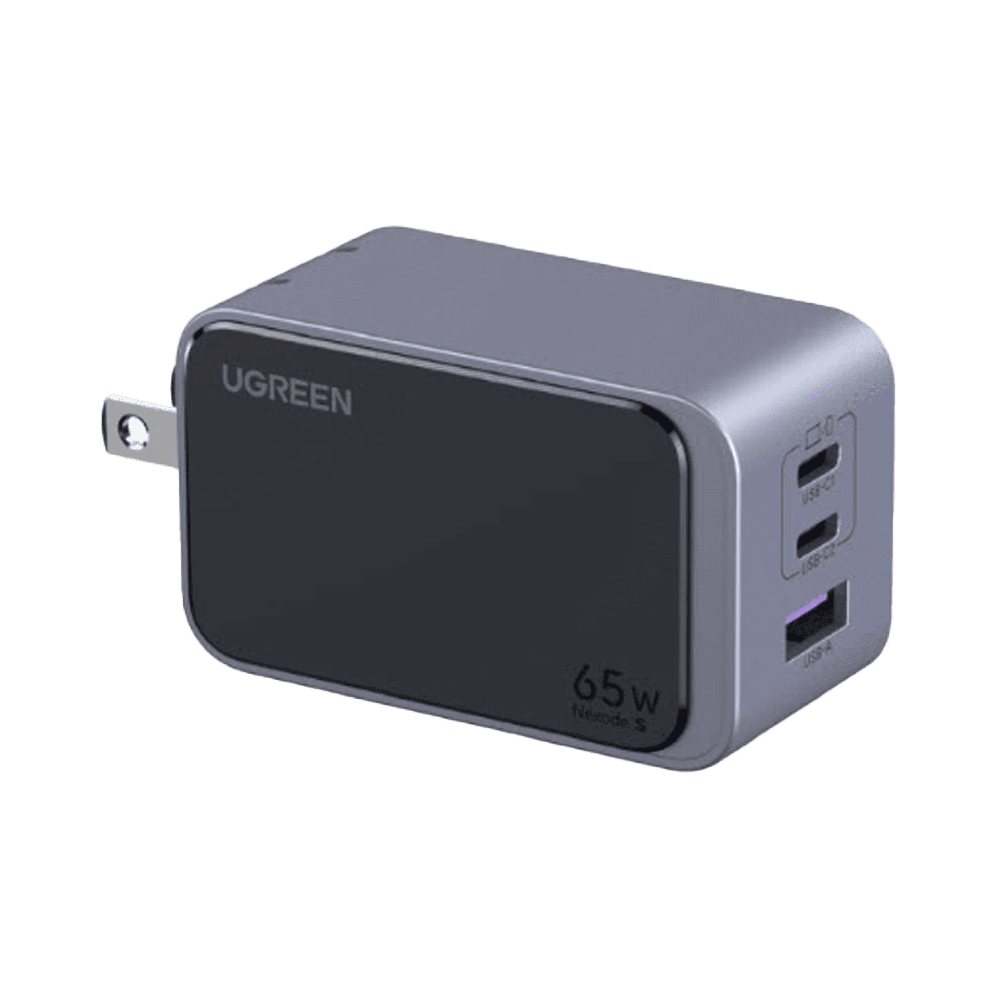 Cargador de 65W serie Nexode S | 3 Puertos de Carga Rápida | 2 USB-C | 1 USB-A | Tecnología GaN II | PD3.0 | QC4.0 | FCP/SCP/AFC/PPS/PPS2.0 | Tecnología de Protección Térmica | Optimiza la Carga | Carcasa Ignifuga. 45223