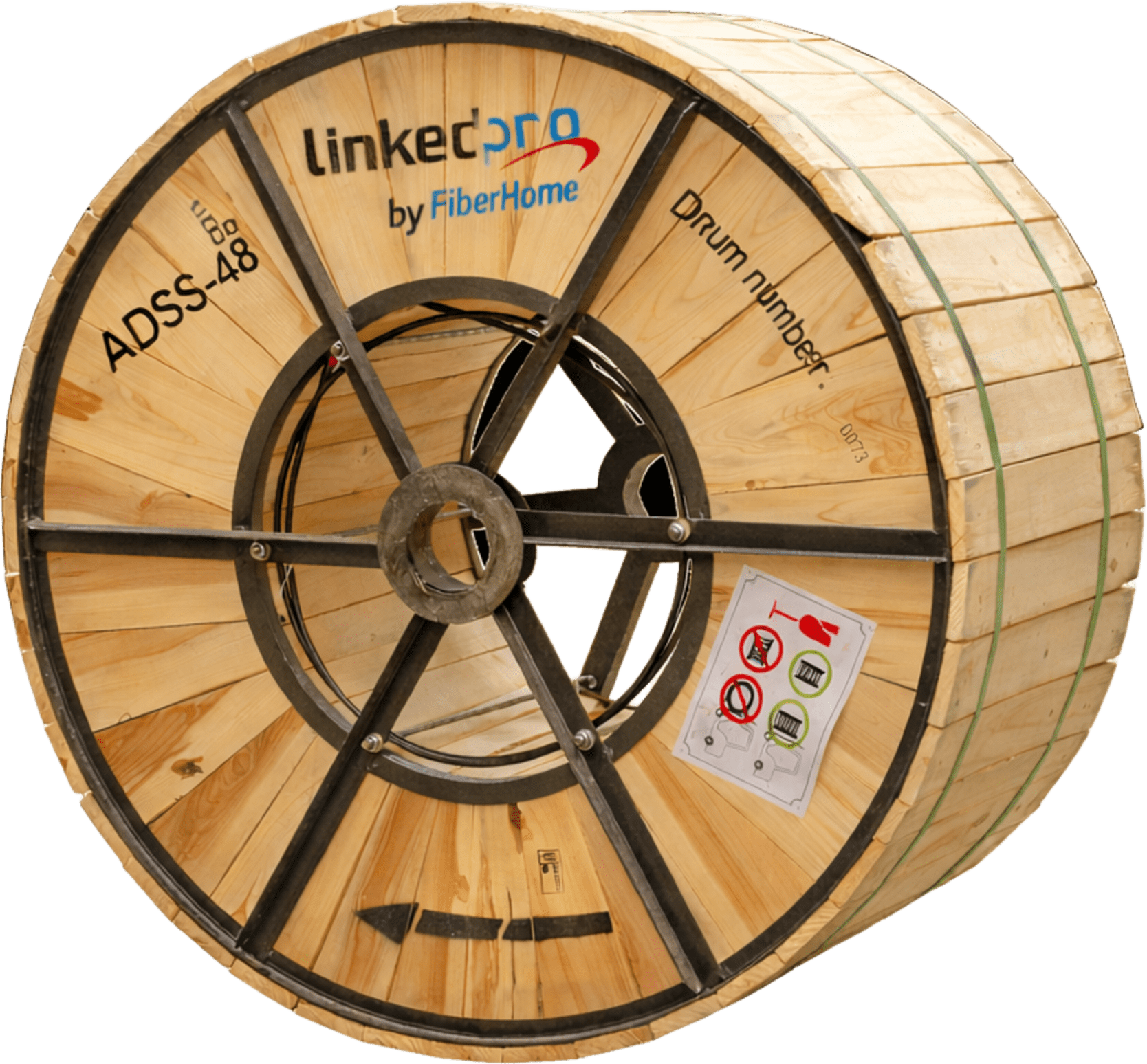 Carrete 4 km de Fibra Óptica Aérea (ADSS) G.652D Armada Anti roedor, Dieléctrica, Monomodo 48 Hilos, Span 200 OC-ADSS-ARMD-48C/4KM