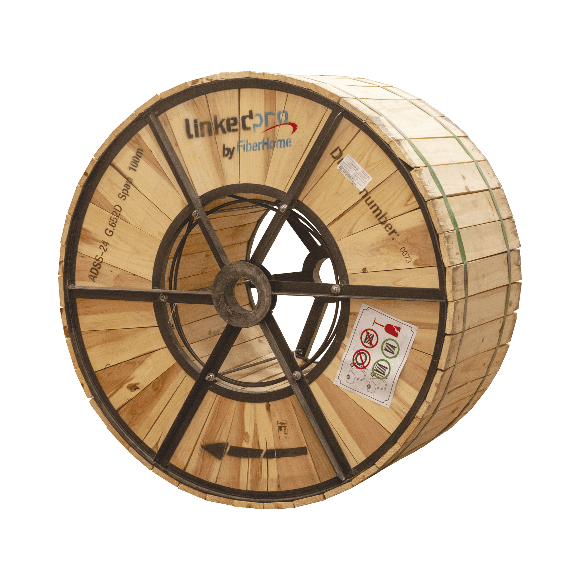 Carrete de 4 km de Fibra Óptica Aérea (ADSS) G.652D Armada Anti roedor, Dieléctrica, Monomodo 12 hilos, Span 200 OC-ADSS-ARMD-12C/4KM