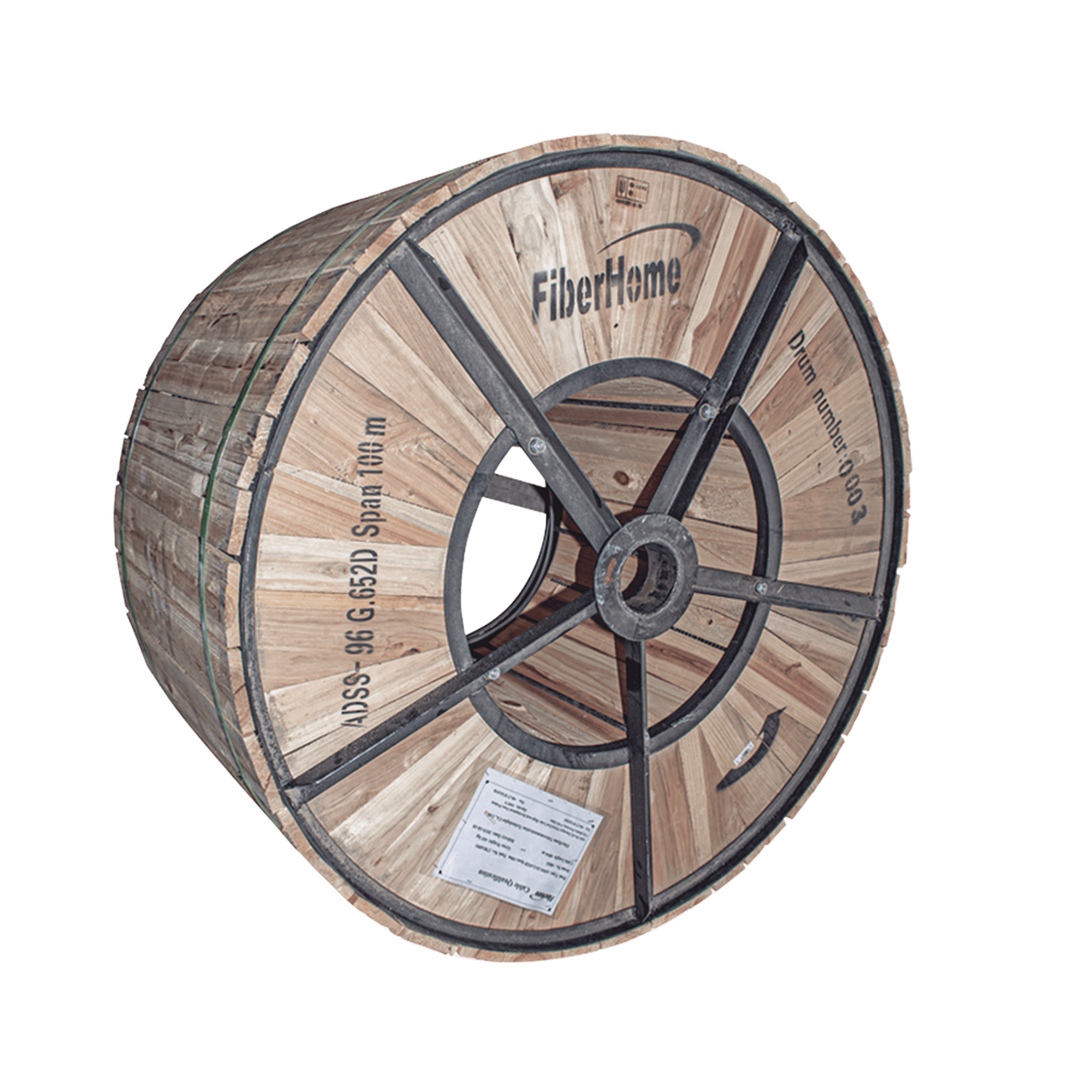 Carrete de 4 km de Fibra Óptica Aérea (ADSS) G.652D, Monomodo de 96 Hilos, Exterior, Span 200, Loose Tube OC-ADSS-96C-S200/4KM