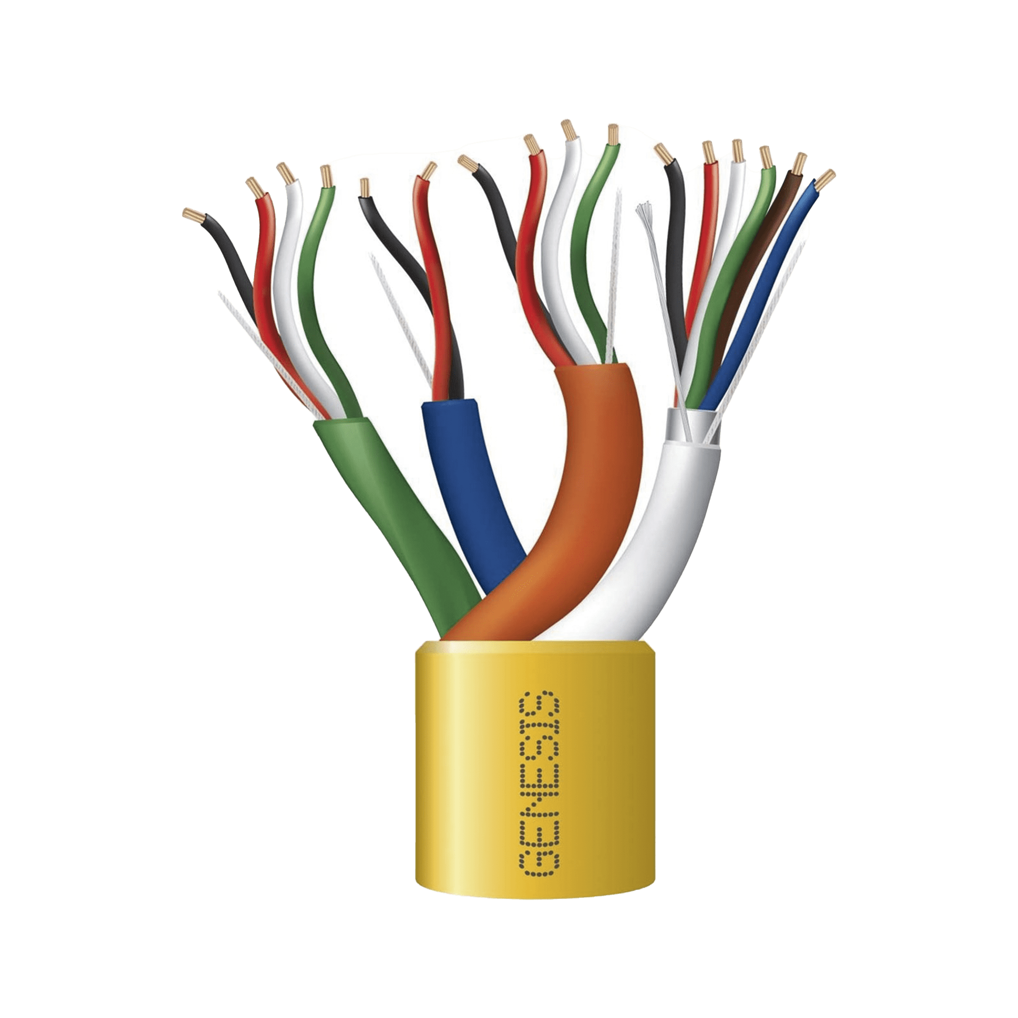 Carrete de Cable de 305 Metros / Color Amarillo / Compuesto por  6 x 22 AWG blindado, 4 x 18 AWG, 4 x 22 AWG, y 2 x 22 AWG / Para Aplicaciones en Control de Acceso 2196-1002
