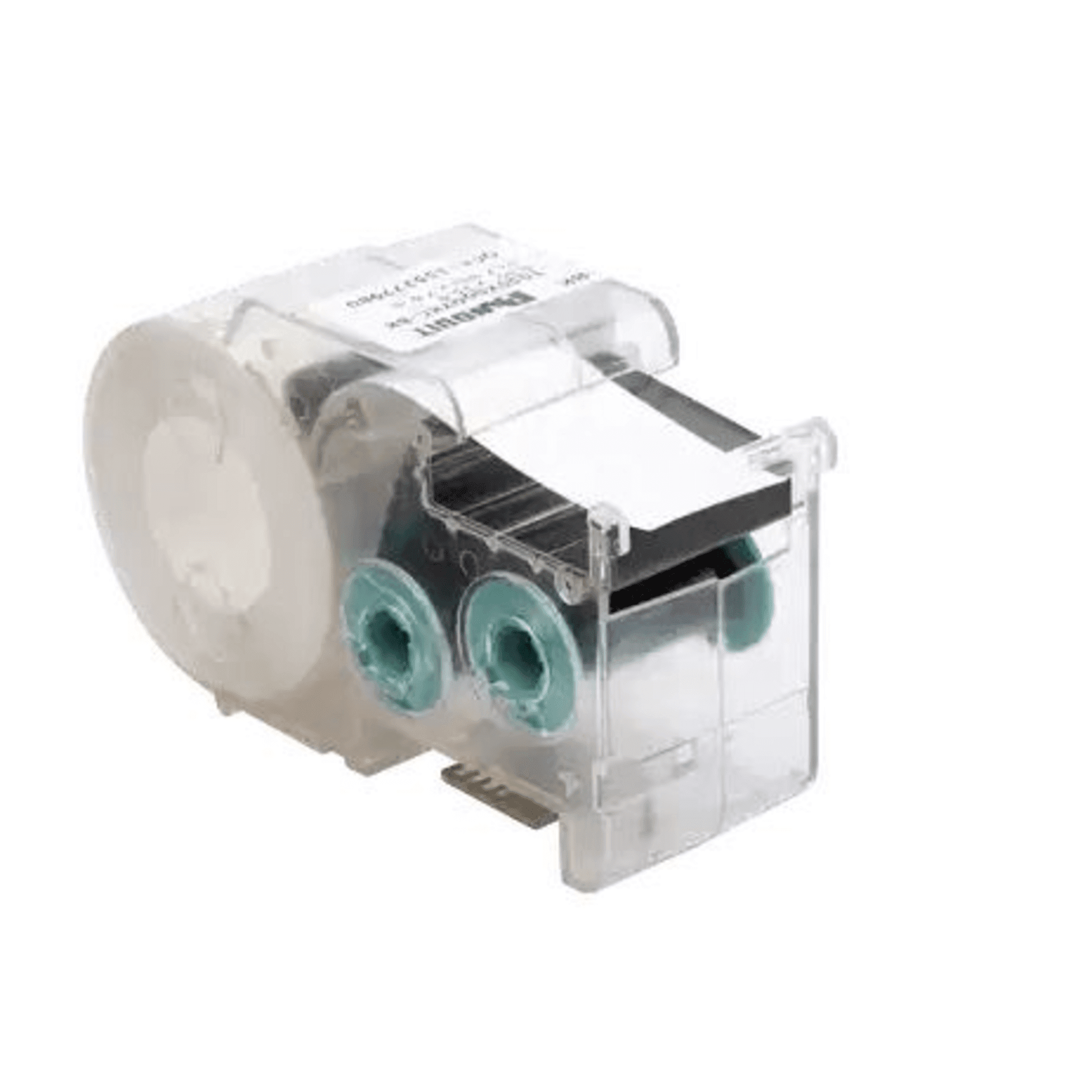 Casete de etiquetas de poliolefina, cinta continua, color negro sobre blanco, 9.65 mm x 7.6 metros T038X000FJC-BK