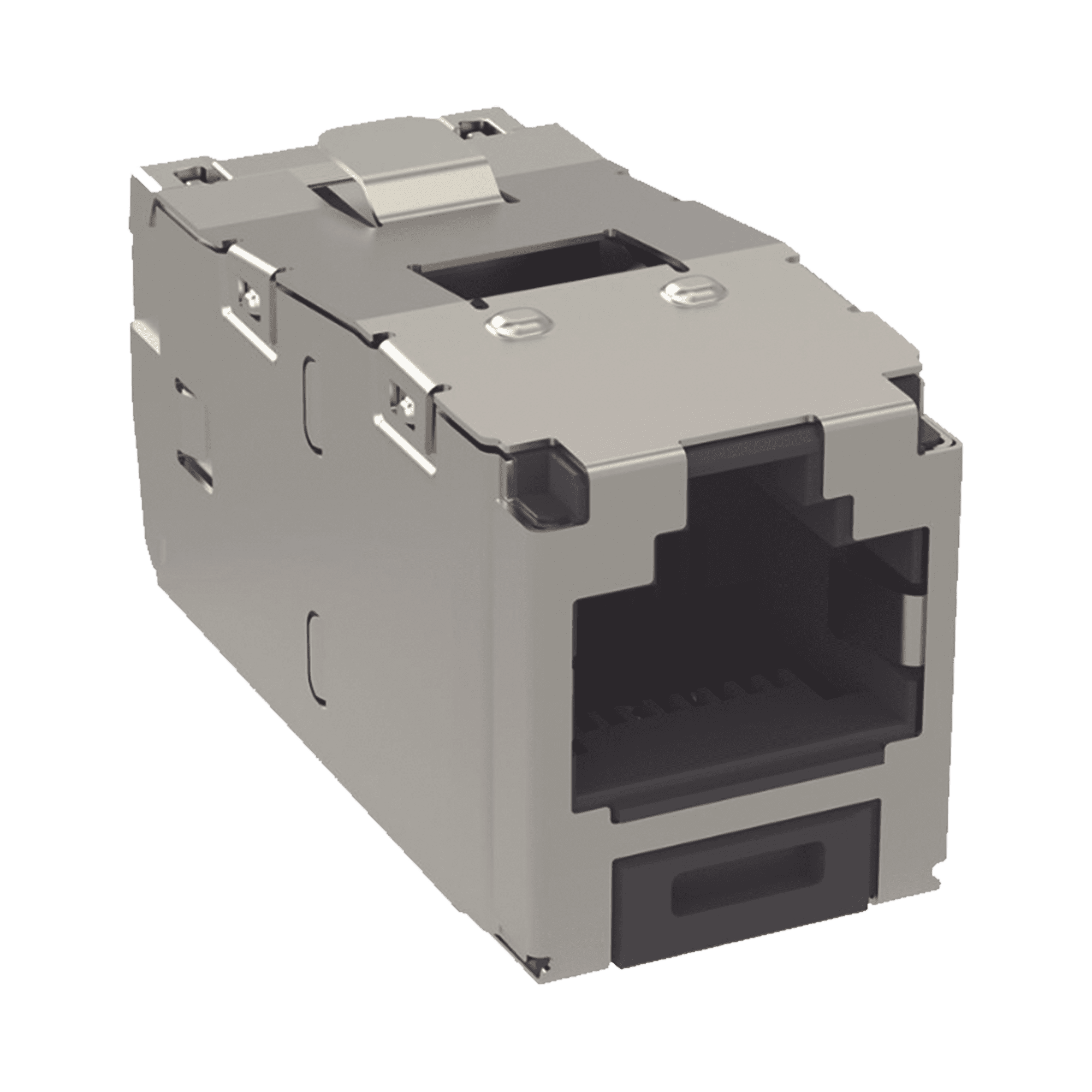 Conector Jack RJ45 Blindado, Estilo TG, Mini-Com, Categoría 6, de 8 posiciones y 8 cables, Color Negro CJS688TGY