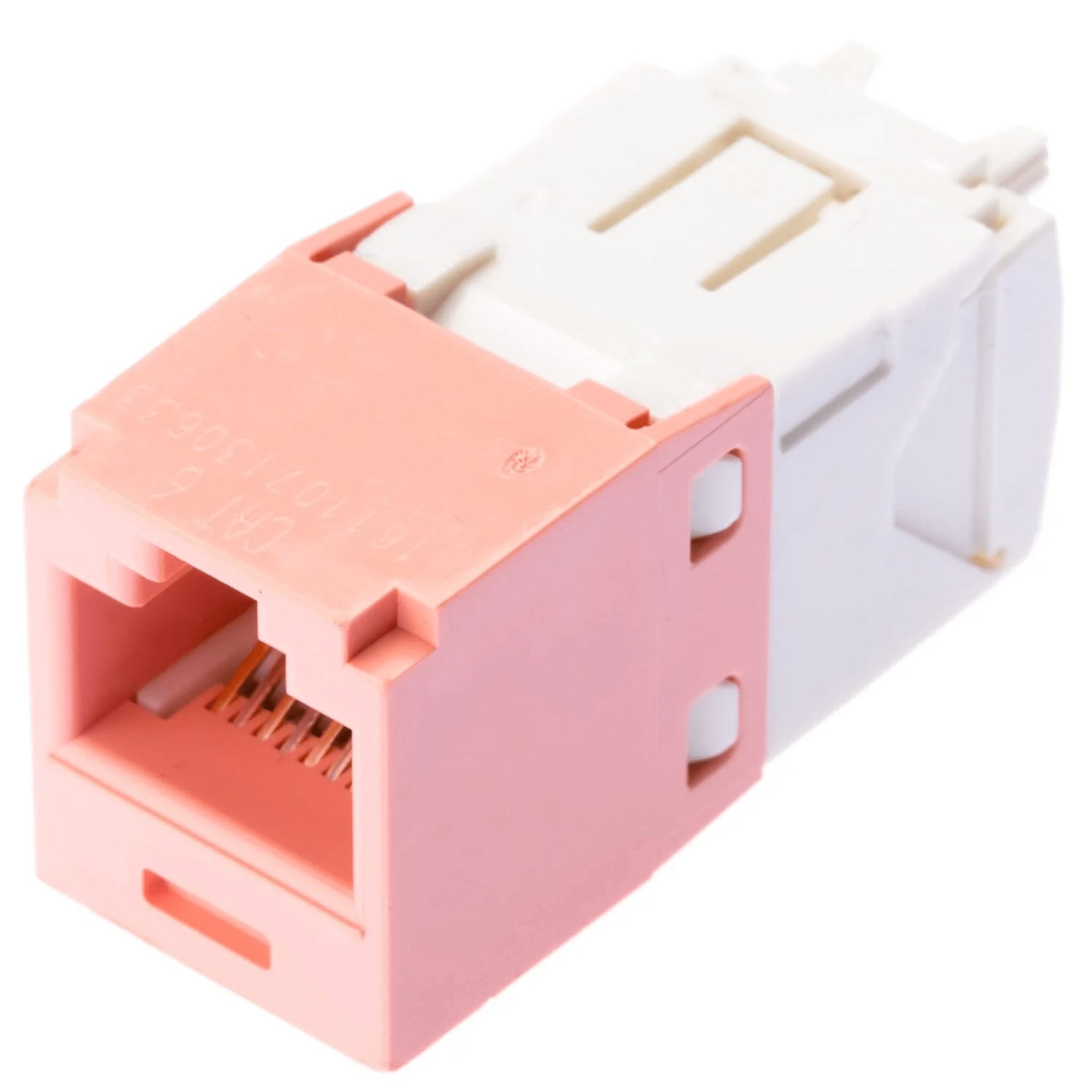 Conector Jack RJ45 Estilo TG, Mini-Com, Categoría 6, de 8 posiciones y 8 cables, Color Rosa CJ688TGPK