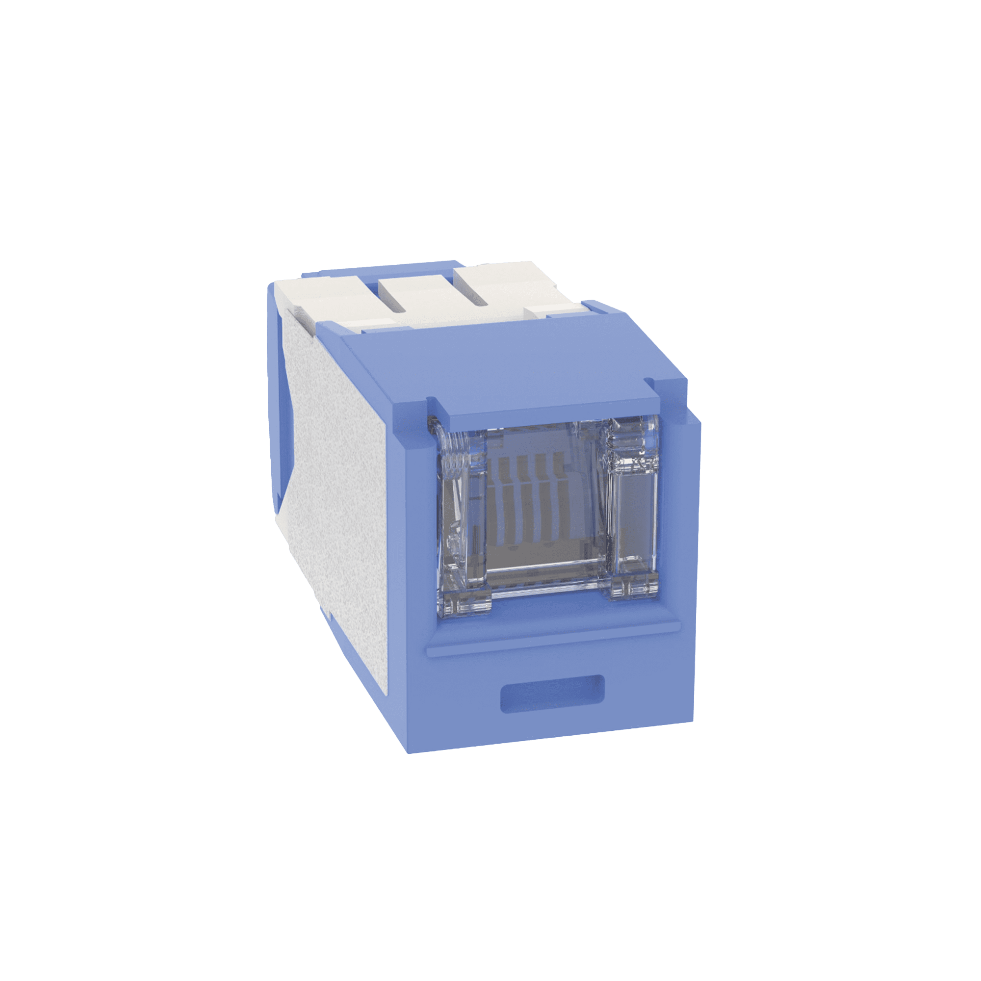 Conector Jack RJ45 Estilo TG con Ventana, Mini-Com, Categoría 6A, de 8 posiciones y 8 cables, Color Azul CJH6X88TGBU