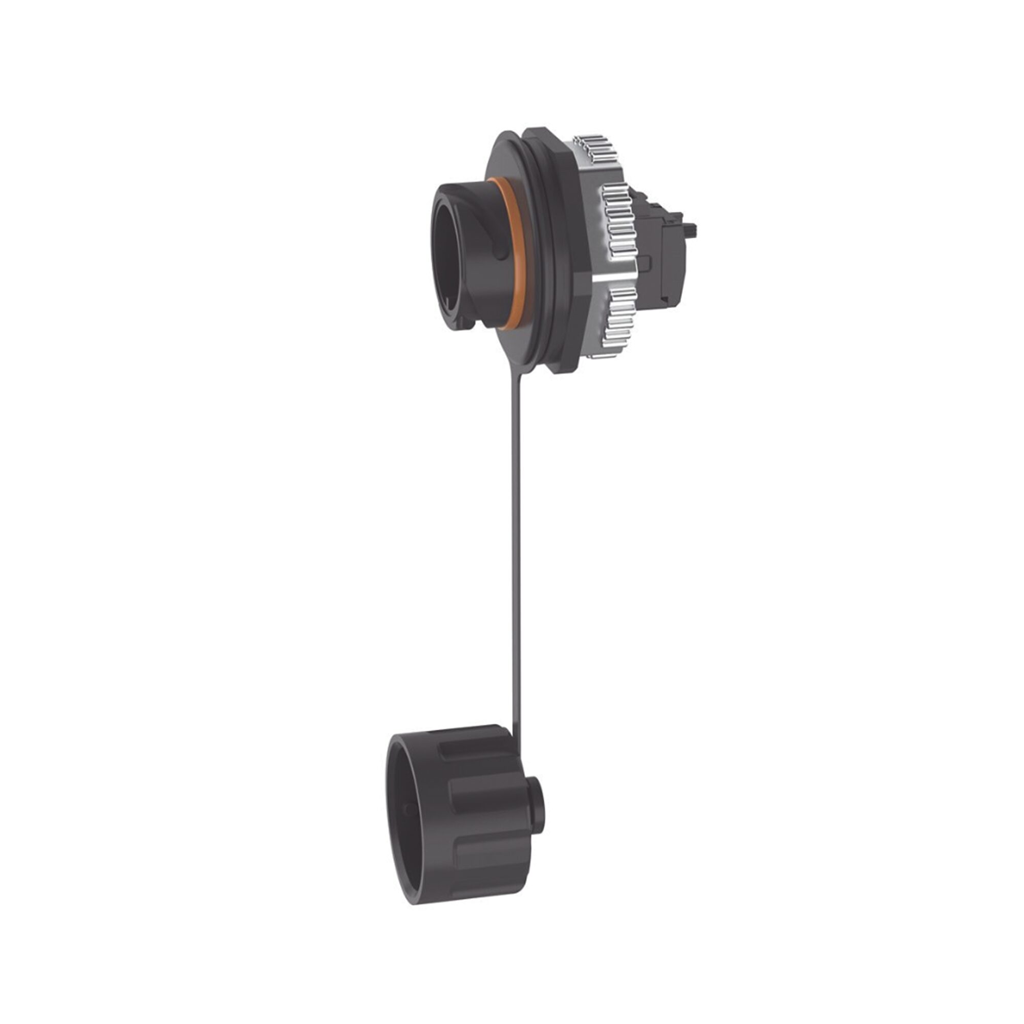 Conector Jack RJ45 de Uso Industrial Estilo TG, Blindado Categoría 6A, Con Tapa Protectora, Protección IP67 IAEBH6XS