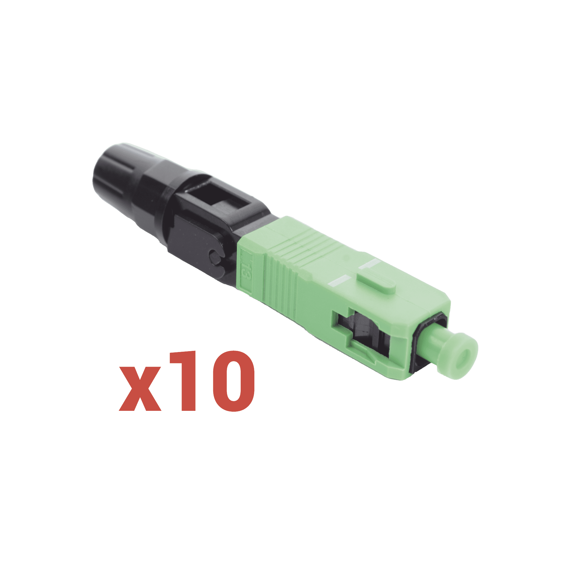 Conector Mecánico de Instalación en Campo, Monomodo FC/APC, Pre-pulido, Re-terminable (Paquete con 10 conectores) LP-SM-FCAPC10