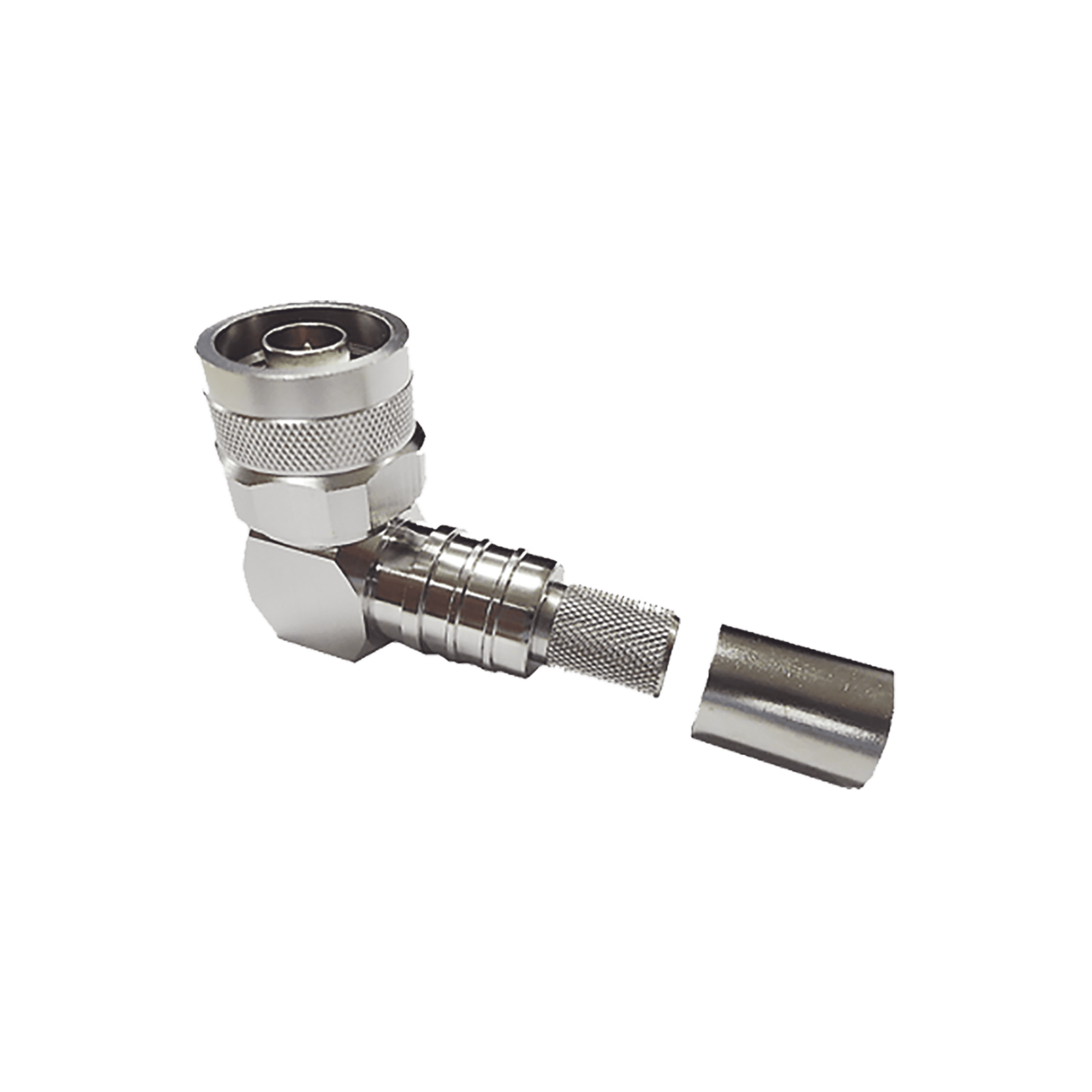 Conector N Macho Angulo Recto, Plegable Hex. con Pin Cautivo para cables Tipo RG8 EZ-400-NMH-RA-X