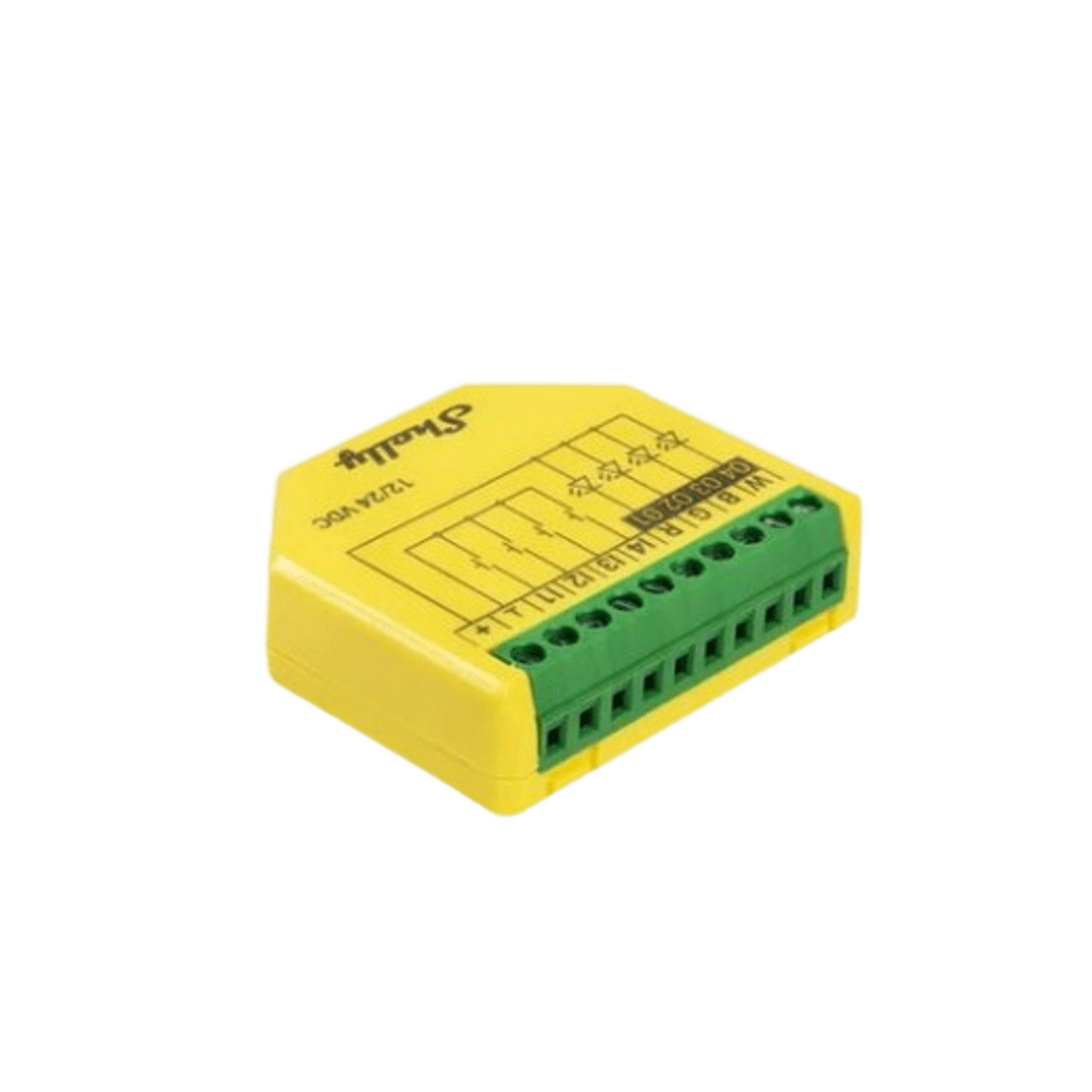 Controlador inteligente inalámbrico WIFI para tiras LED RGB, RGBW/ Nube P2P / Medición de consumo/ Soporta Google y Alexa / 12A SHELLYPLUSRGBWPM