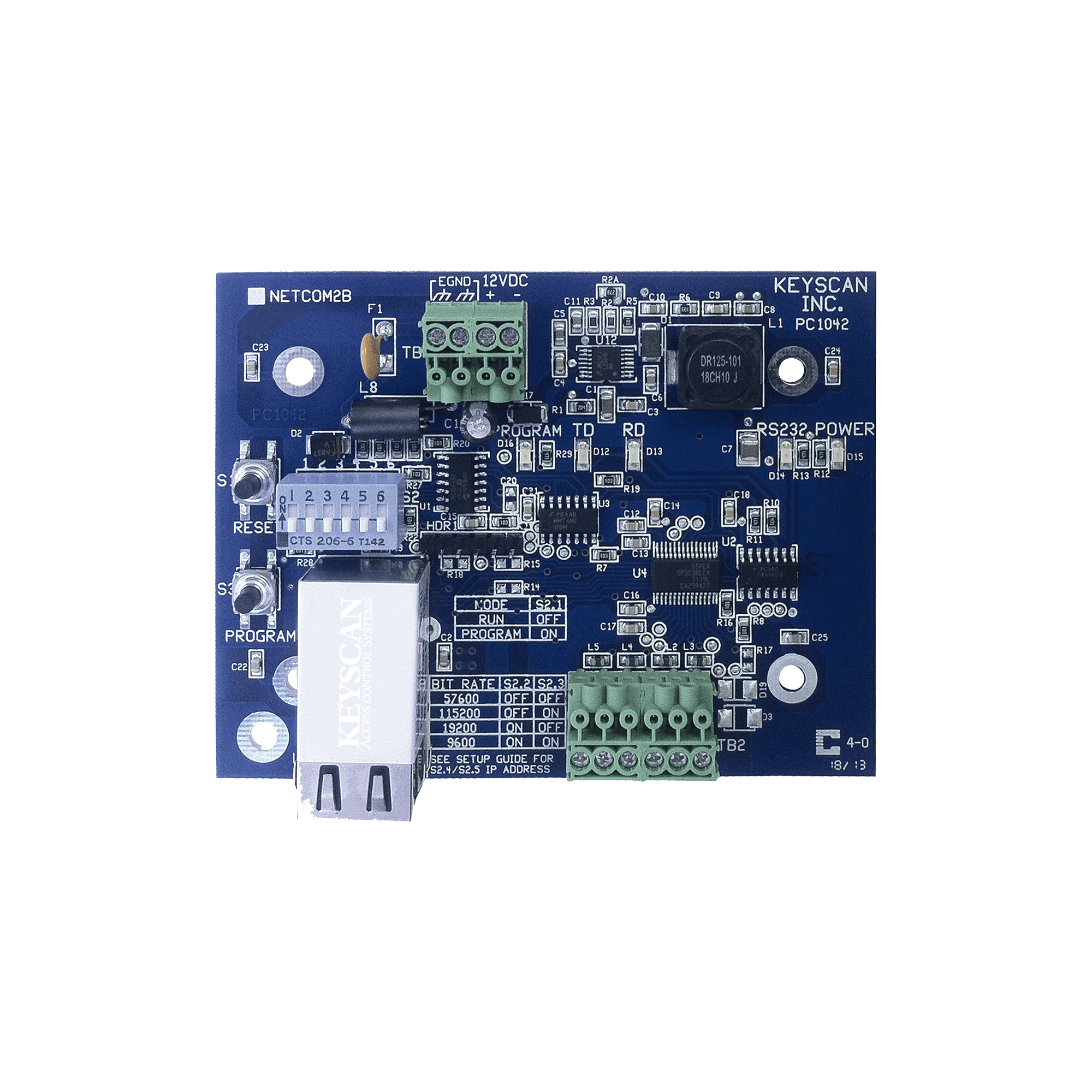 Convertidor RS232 a TCP/IP para paneles Keyscan NETCOM2