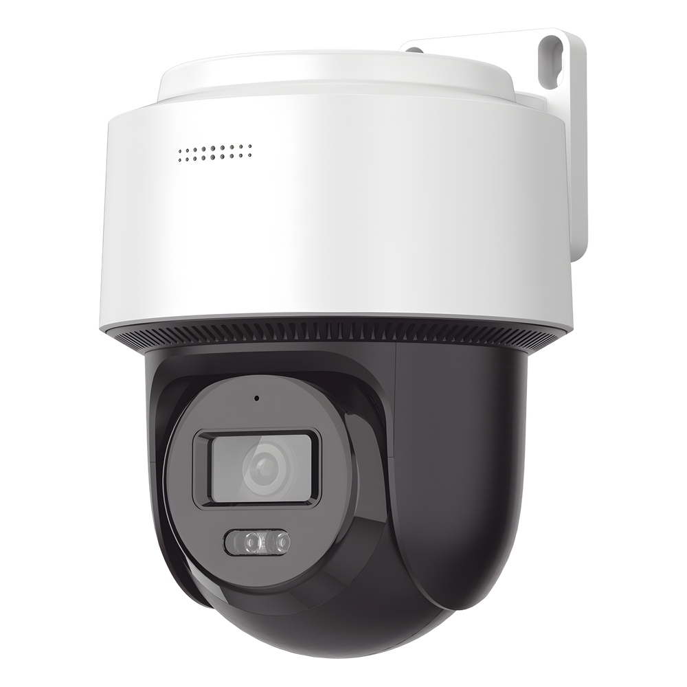 [SIN MARCA O LOGO][FlexVu] Domo PT IP 4 Megapixel / Lente 4 mm  / Dual Light (30 mts IR + 30 mts Luz Blanca)  / Autoseguimiento en Humanos / PoE / IP66 / Micrófono y Bocina Integrado / Micro SD / Incluye Montaje de Pared o Techo / DS-2DE2C400MWG-E/NEU