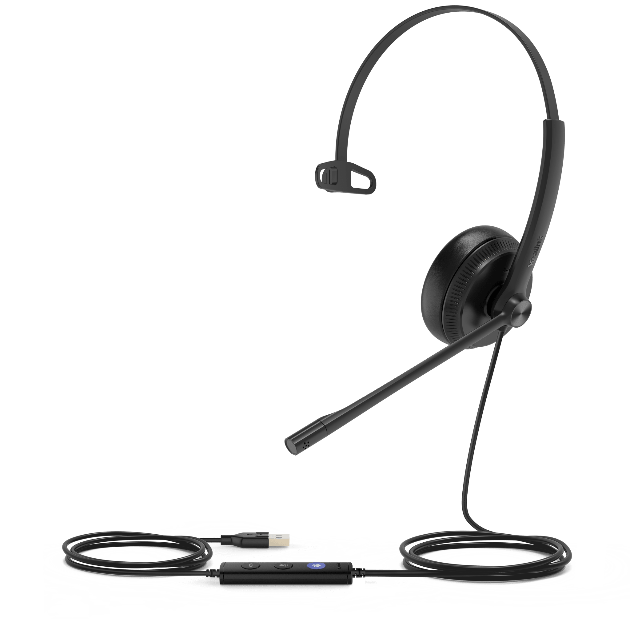Diadema Alámbrica UH34 Mono de Yealink Certificada con Microsoft Teams con Almohadillas de Cuero UH34-MONO-TEAMS