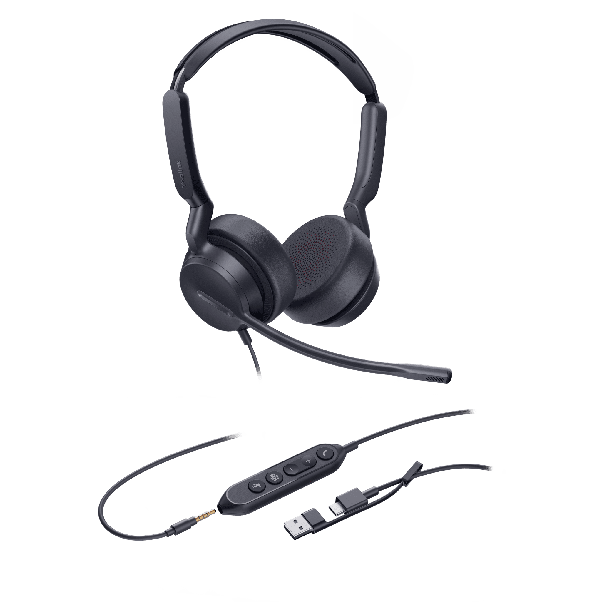 Diadema Alámbrica UH42 SE Dual de Yealink Certificada para Microsoft Teams con USB-C/A UH42-SE-DUAL-TEAMS-USB-C/A