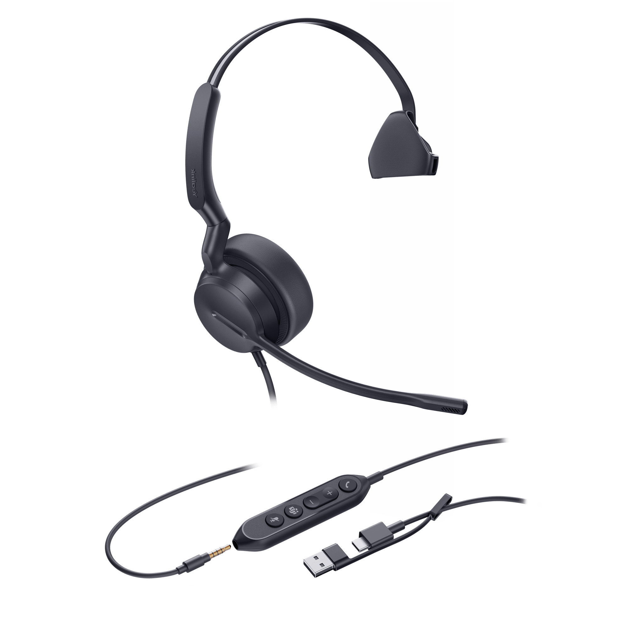 Diadema Alámbrica UH42 SE Mono de Yealink Certificada para Microsoft Teams con USB-C/A UH42-SE-MONO-TEAMS-USB-C/A