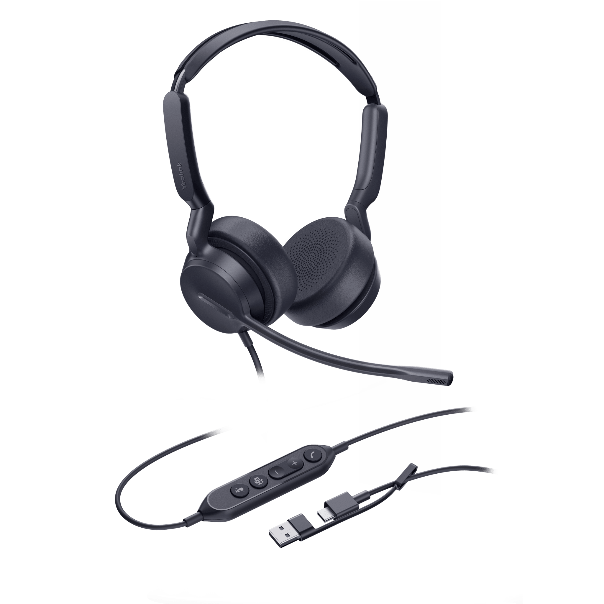 Diadema Alámbrica Yealink UH42 Dual con Audio HD y Conectividad USB-C/A Certificada con Microsoft Teams UH42-DUAL-TEAMS-USB-C/A