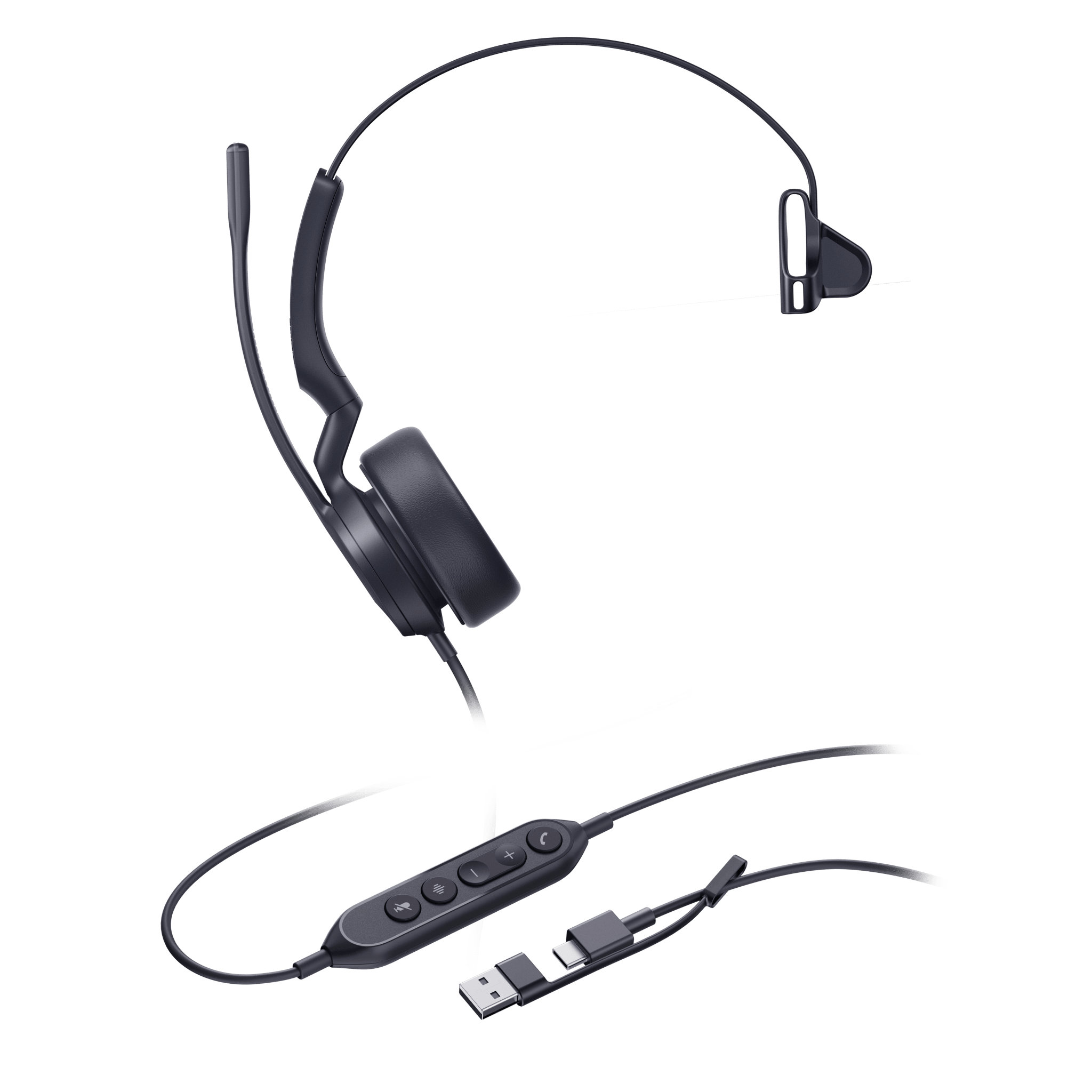 Diadema Alámbrica Yealink UH44 Mono USB-C/A Certificada con Microsoft Teams UH44-MONO-TEAMS-USB-C/A