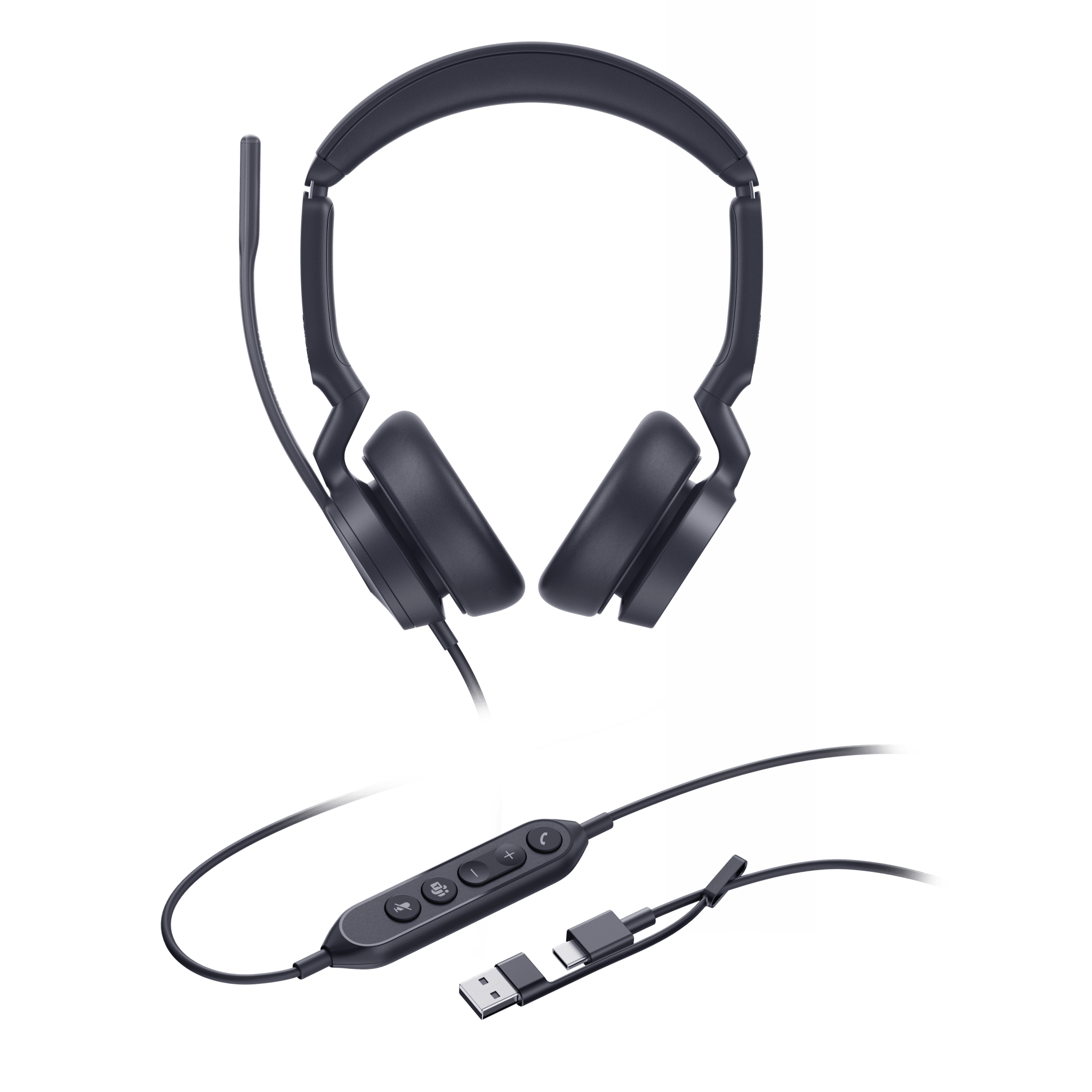 Diadema Alámbrica Yealink UH46 Dual USB-C/A Certificada con Microsoft Teams UH46-DUAL-TEAMS-USB-C/A