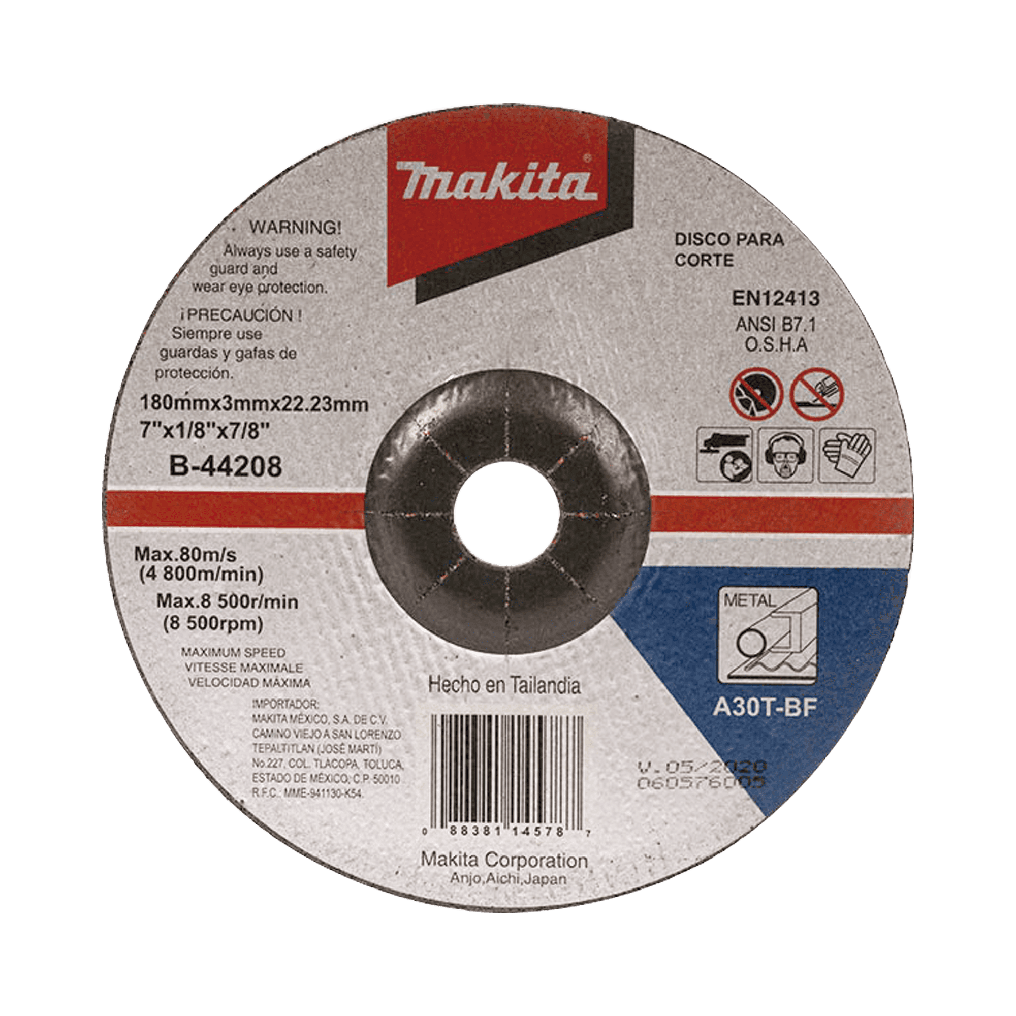 Disco de corte para metal de 7" B-44208