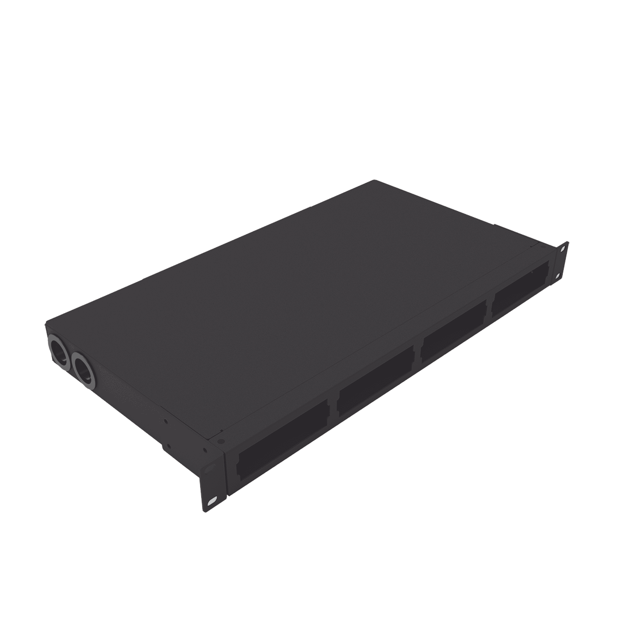 Distribuidor de fibra óptica vacio 19in, Acepta 4 placas Acopladoras de Linkedpro, hasta 24 fibras, 1UR, Incluye charola de empalme LP-ODF-8024