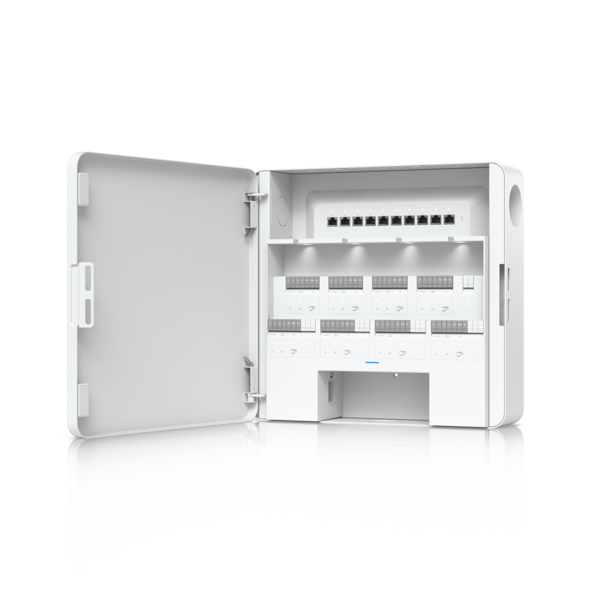 Enterprise Access Hub/Concentrador de Acceso Empresarial con Control de Entrada y Salida de hasta 8 Puertas y Soporte de Respaldo de Batería EAH-8