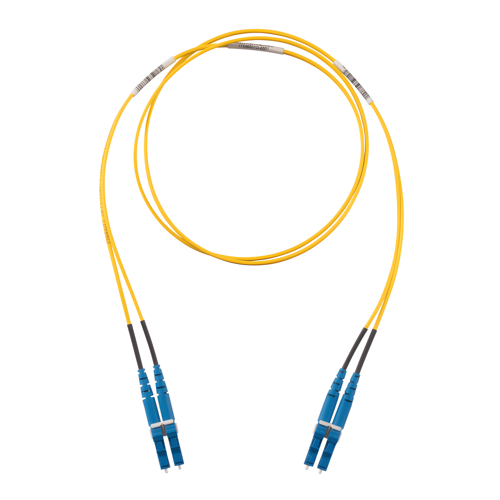 Jumper de Fibra Optica Monomodo 9/125 OS2, LC-LC Duplex, OFNR (Riser), Color Amarillo, 8 Metros F92ERLNLNSNM008